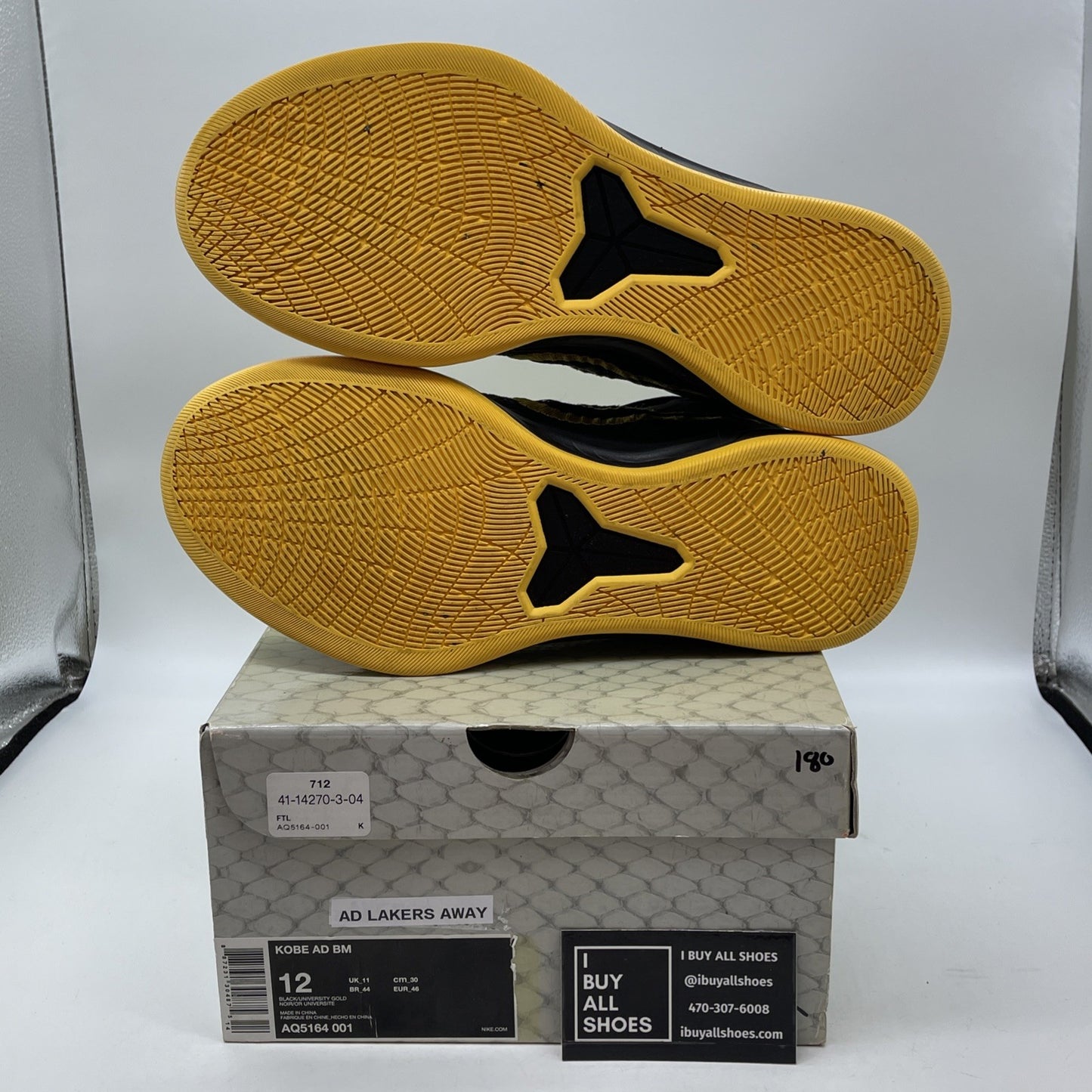 Size 12 - Nike Kobe A.D. BM Mid City Edition Black Yellow Suede (AQ5164-001)