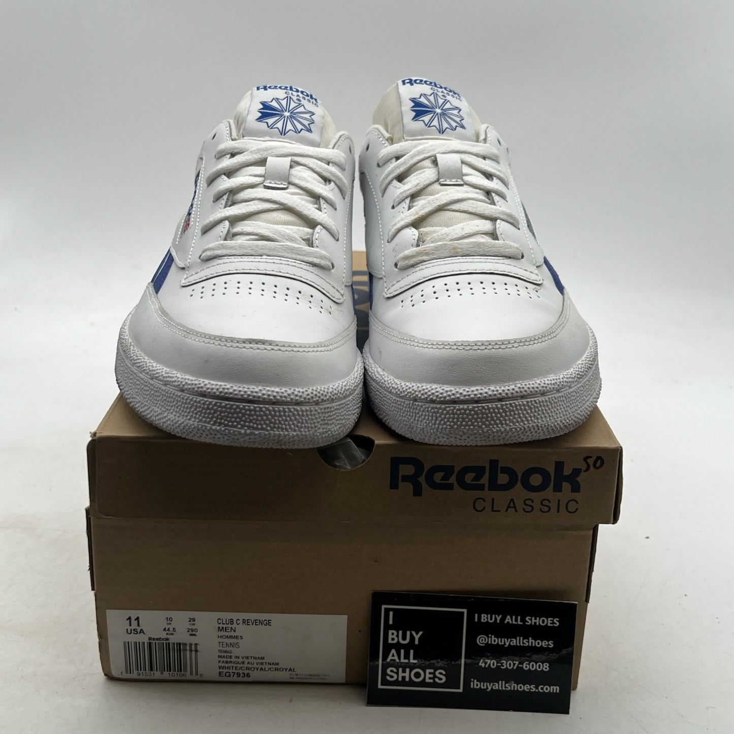 Size 11 - Reebok Club C Revenge White Collegiate Royal (EG7936)