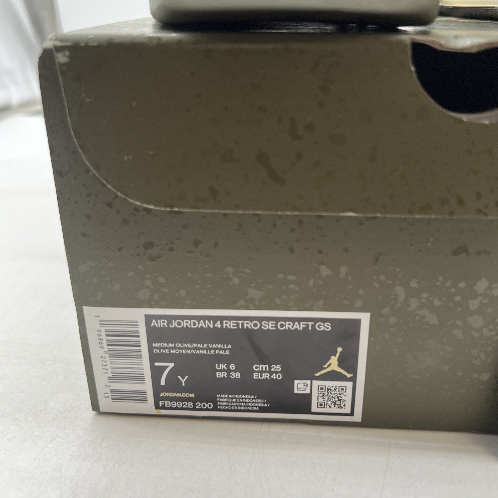 Size 7Y - Air Jordan 4 SE Retro Low Craft - Olive (FB9928-200)