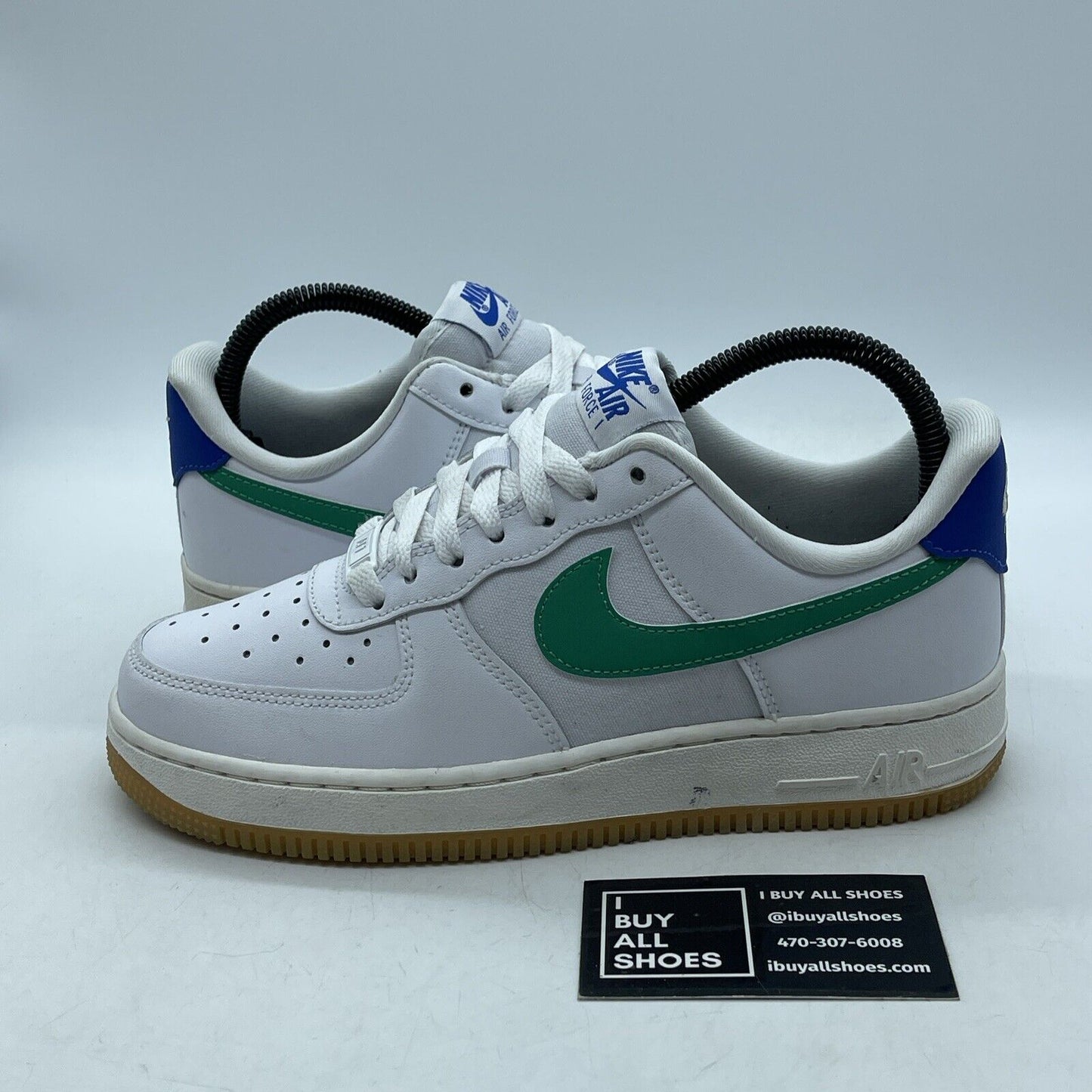 Size 7W - Nike Air Force 1 '07 White Stadium Green Leather Suede (DD8959-110)