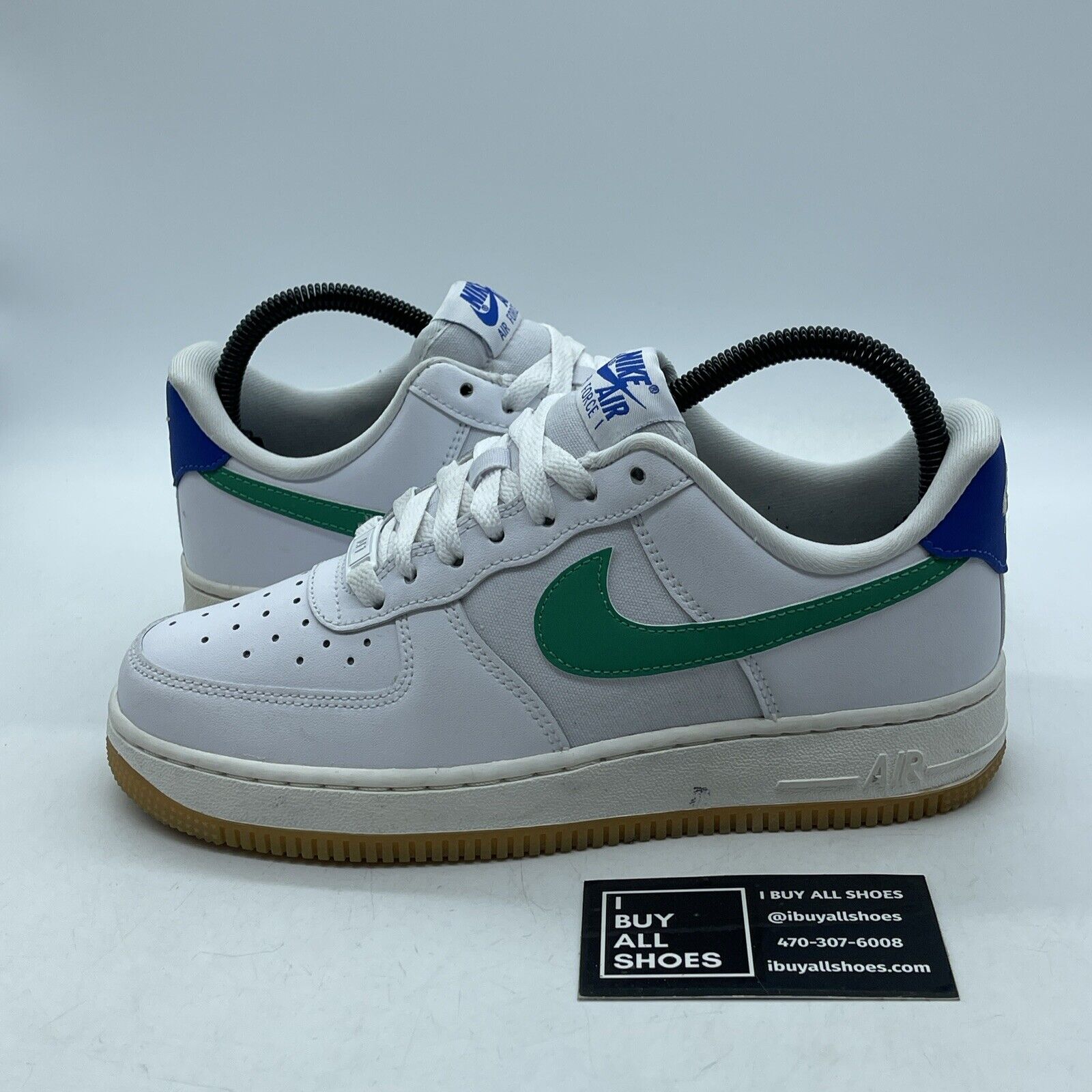 Size 7W - Nike Air Force 1 '07 White Stadium Green Leather Suede (DD8959-110)