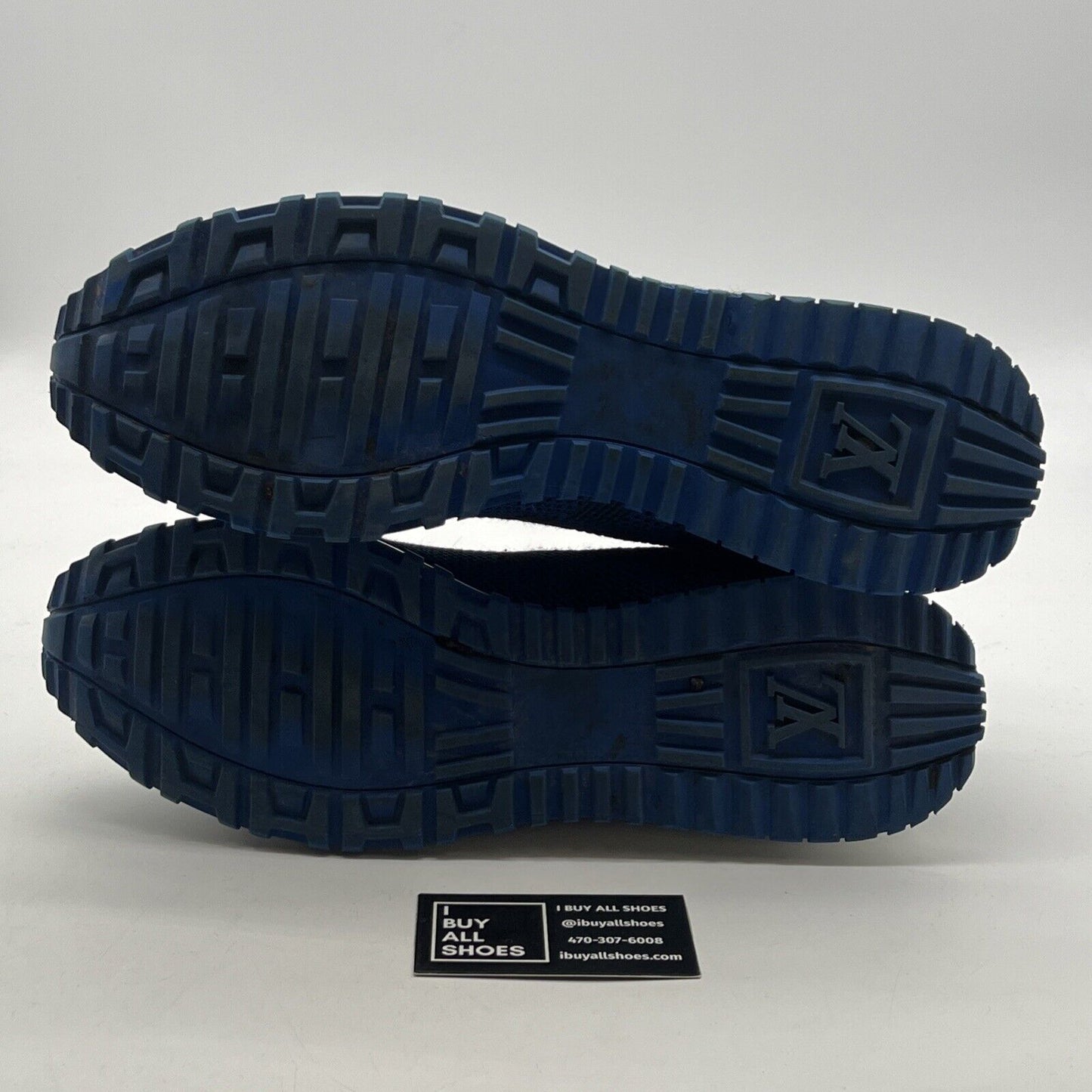 Size 12.5 - Louis Vuitton Run Away Sneakers Blue Mesh Leather
