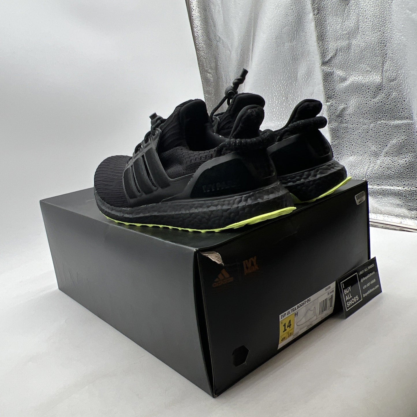 Size 14 - Adidas Ivy Park x UltraBoost Black Hi-Res Yellow (GX0200)