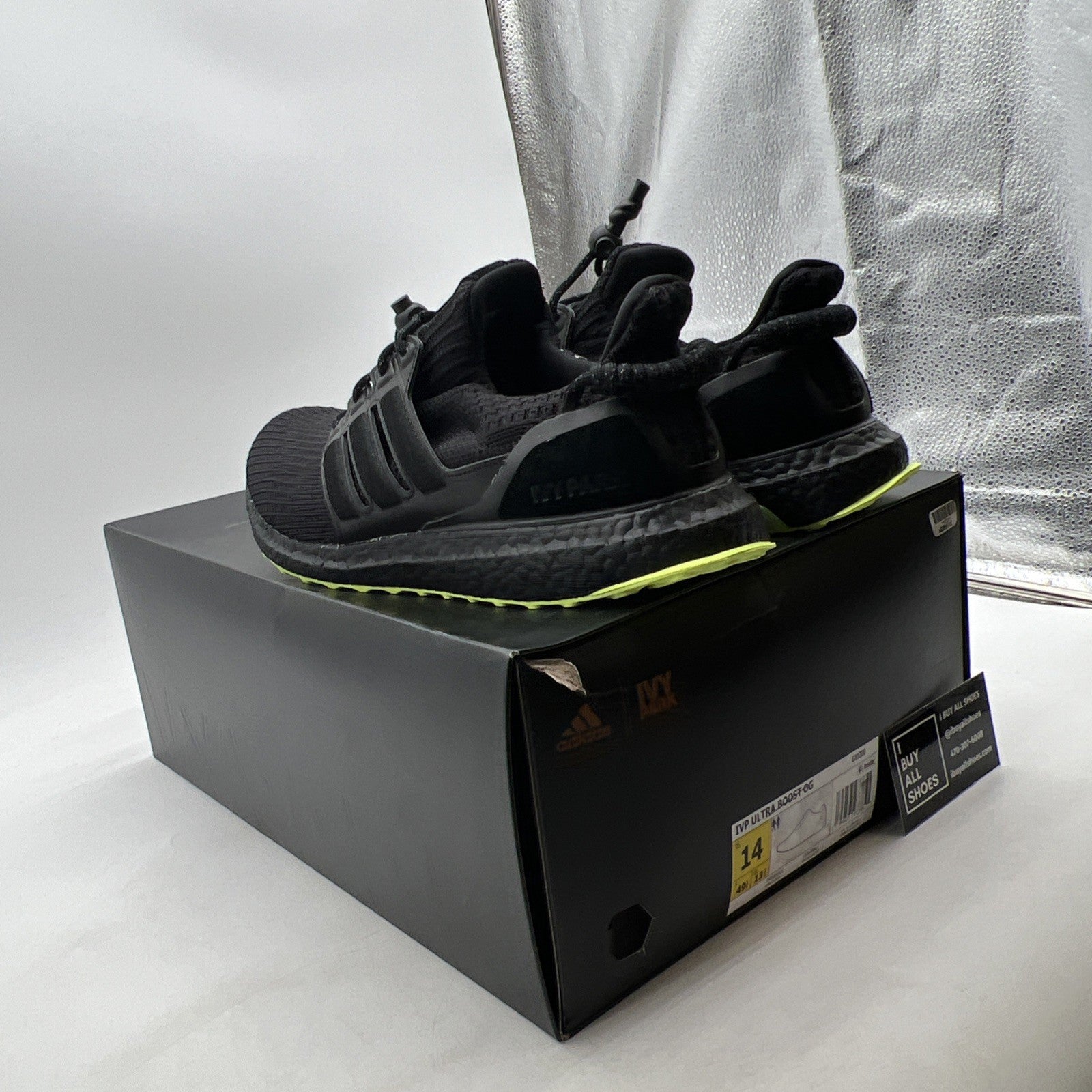 Size 14 - Adidas Ivy Park x UltraBoost Black Hi-Res Yellow (GX0200)