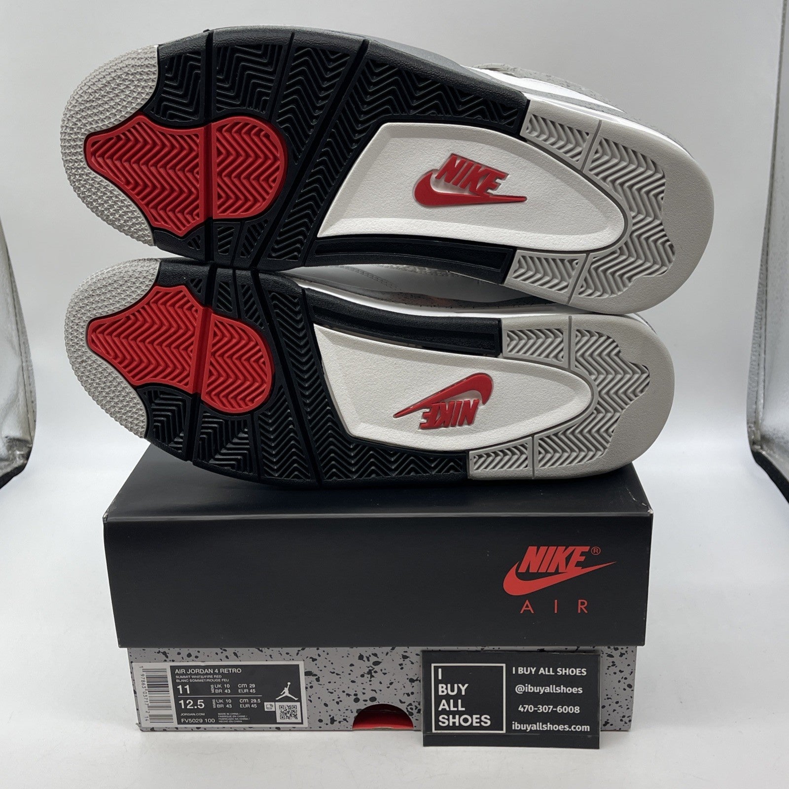 Size 11 - Air Jordan 4 Retro OG Mid White Cement Leather (FV5029-100)