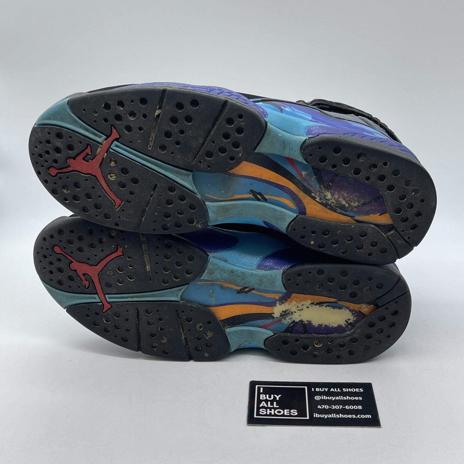 Size 8.5 - Air Jordan 8 Retro 2007 Aqua Black Purple Grey Suede (305381-025)