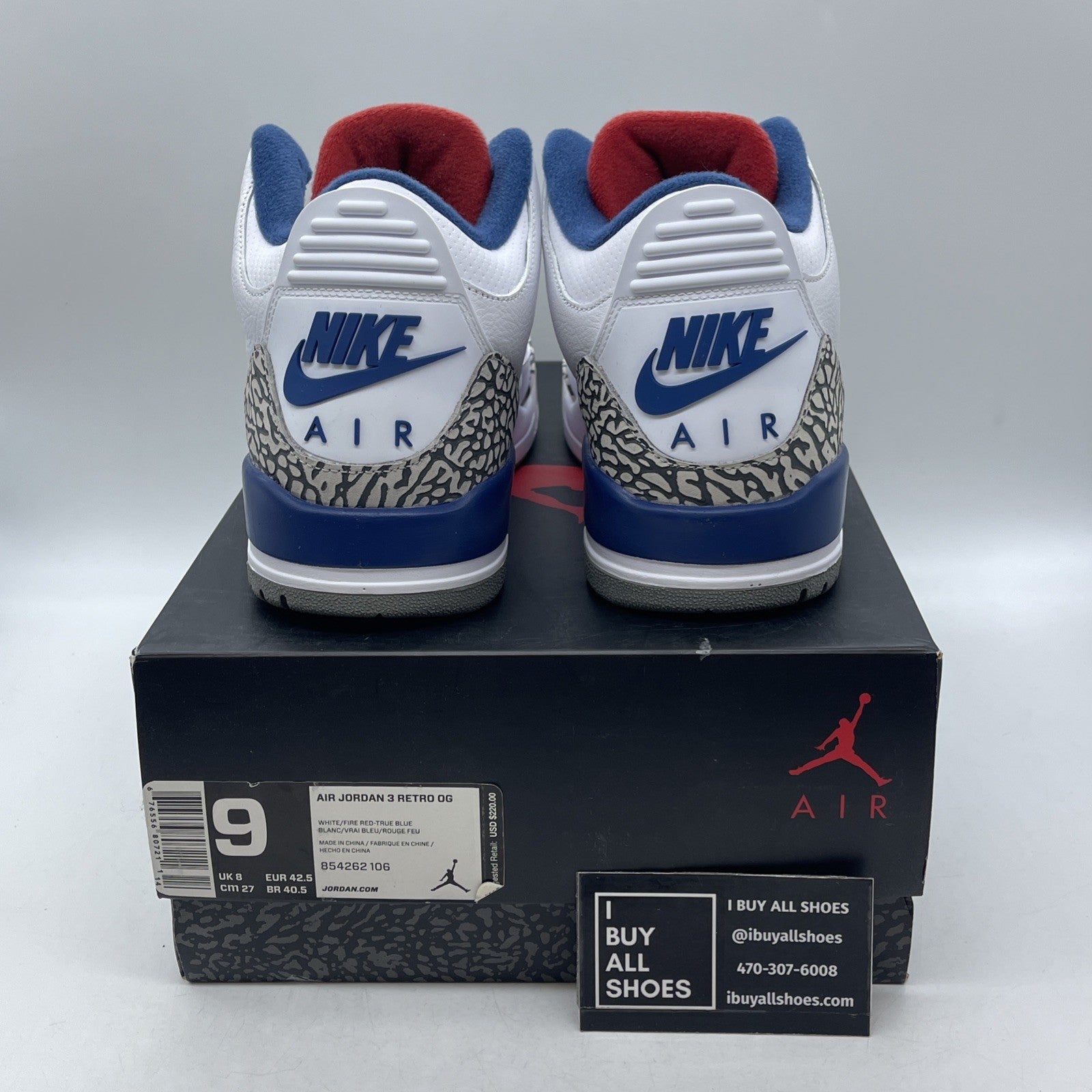 Size 9 - Air Jordan 3 Retro OG Mid True Blue (854262-106)