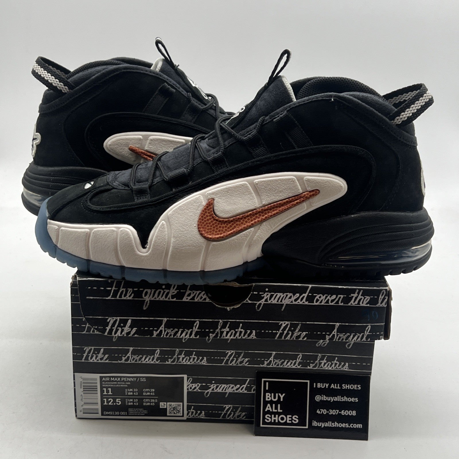 Size 11 - Nike Social Status x Air Max Penny 1 Recess - Black (DM9130-001)