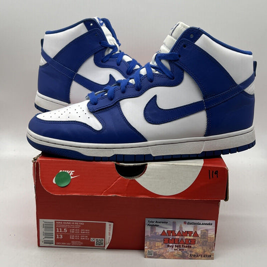 Size 11.5 - Nike Dunk 2021 High Kentucky White Blue Leather (DD1399-102)