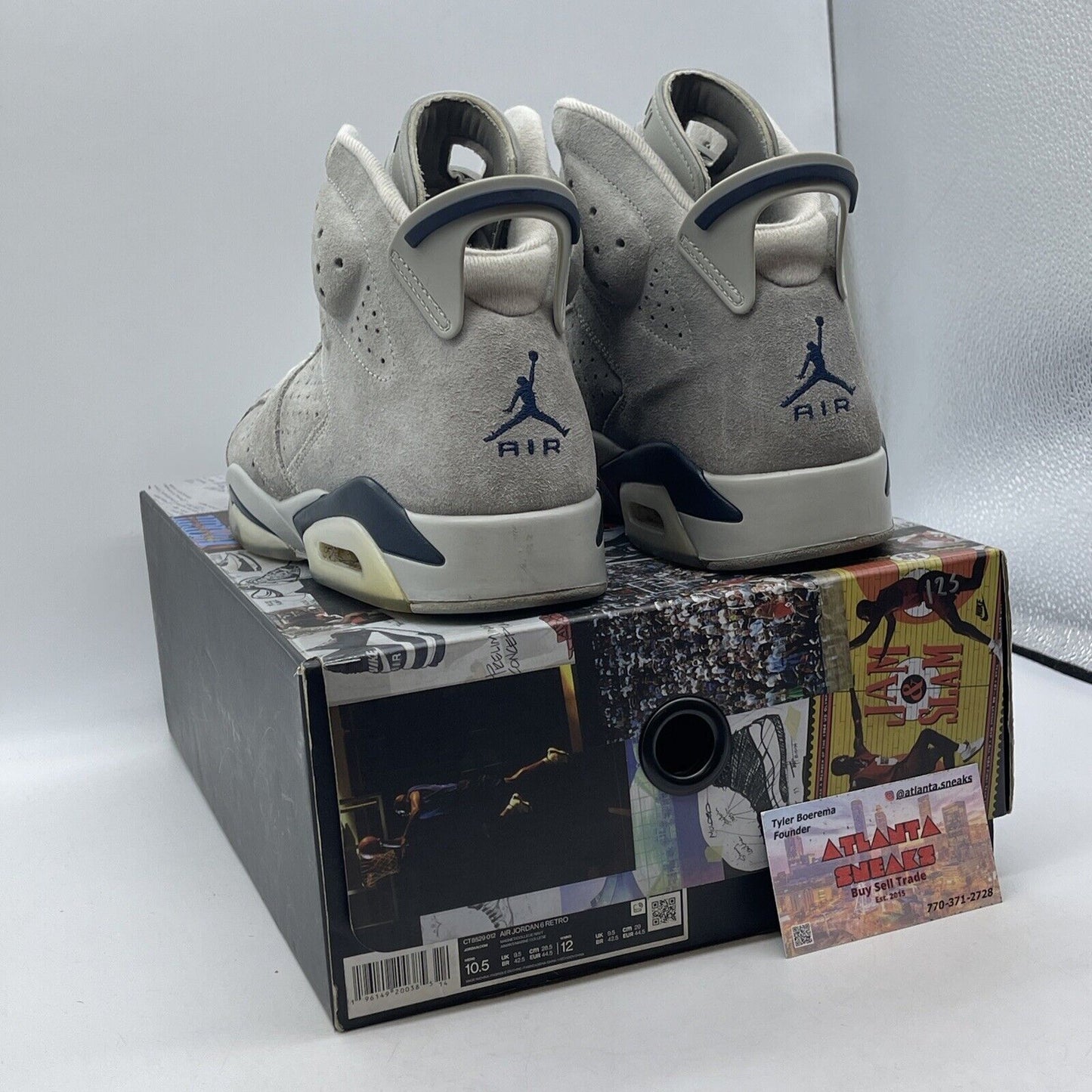 Size 10.5 - Jordan 6 Retro Mid Georgetown Blue Grey Suede (CT8529-012)