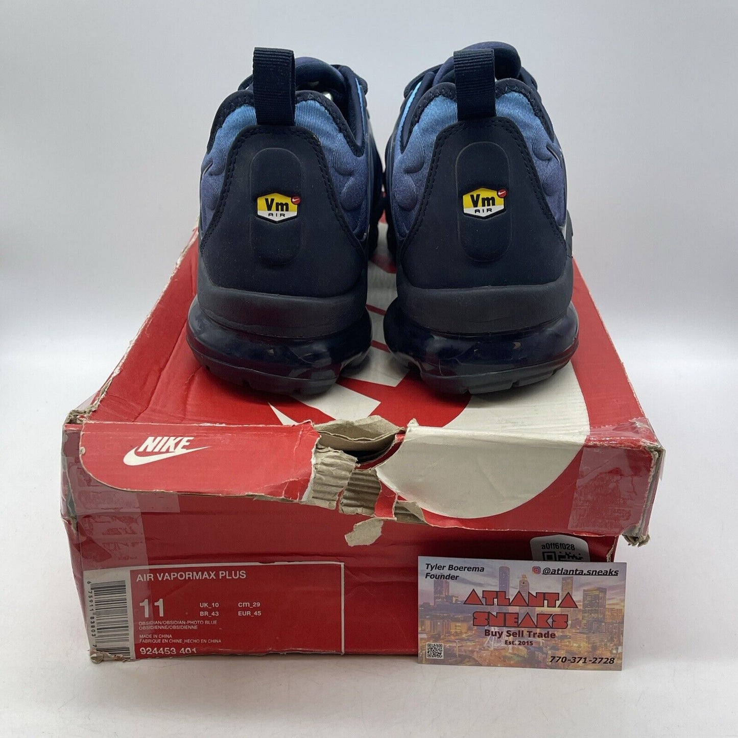 Size 11 - Nike Air VaporMax Plus Photo Blue Suede Lather (924453-401)