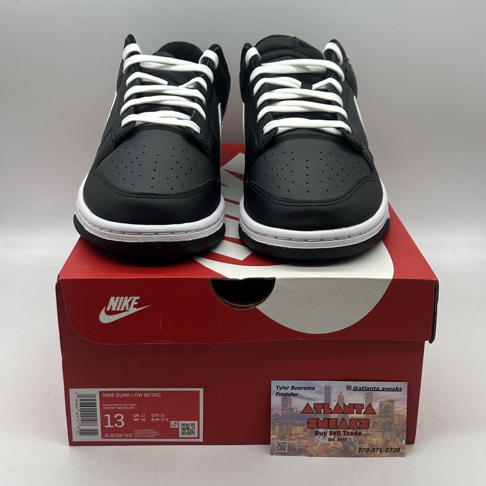 Size 13 - Nike Dunk Low Black Panda Brand New Og All