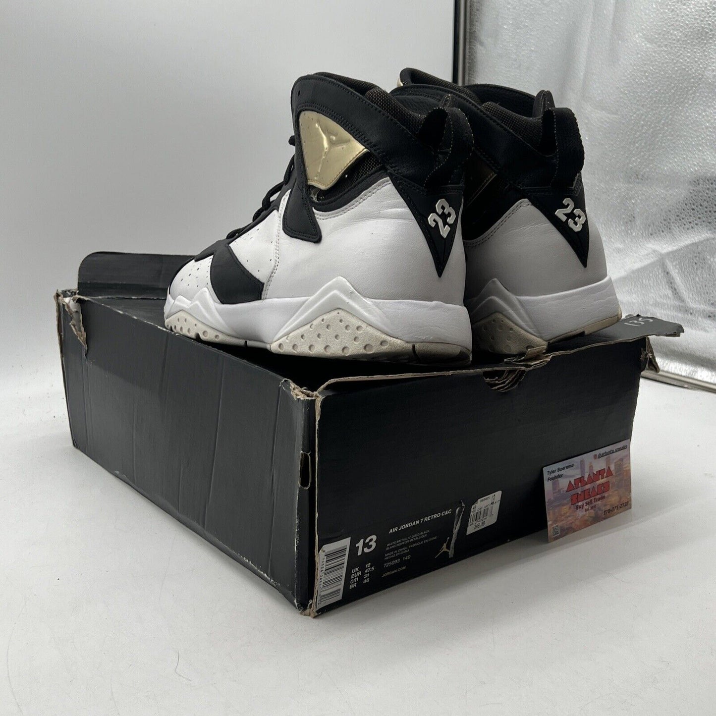 Size 13 - Air Jordan 7 Retro Champagne White Black Gold Leather (725093-140)