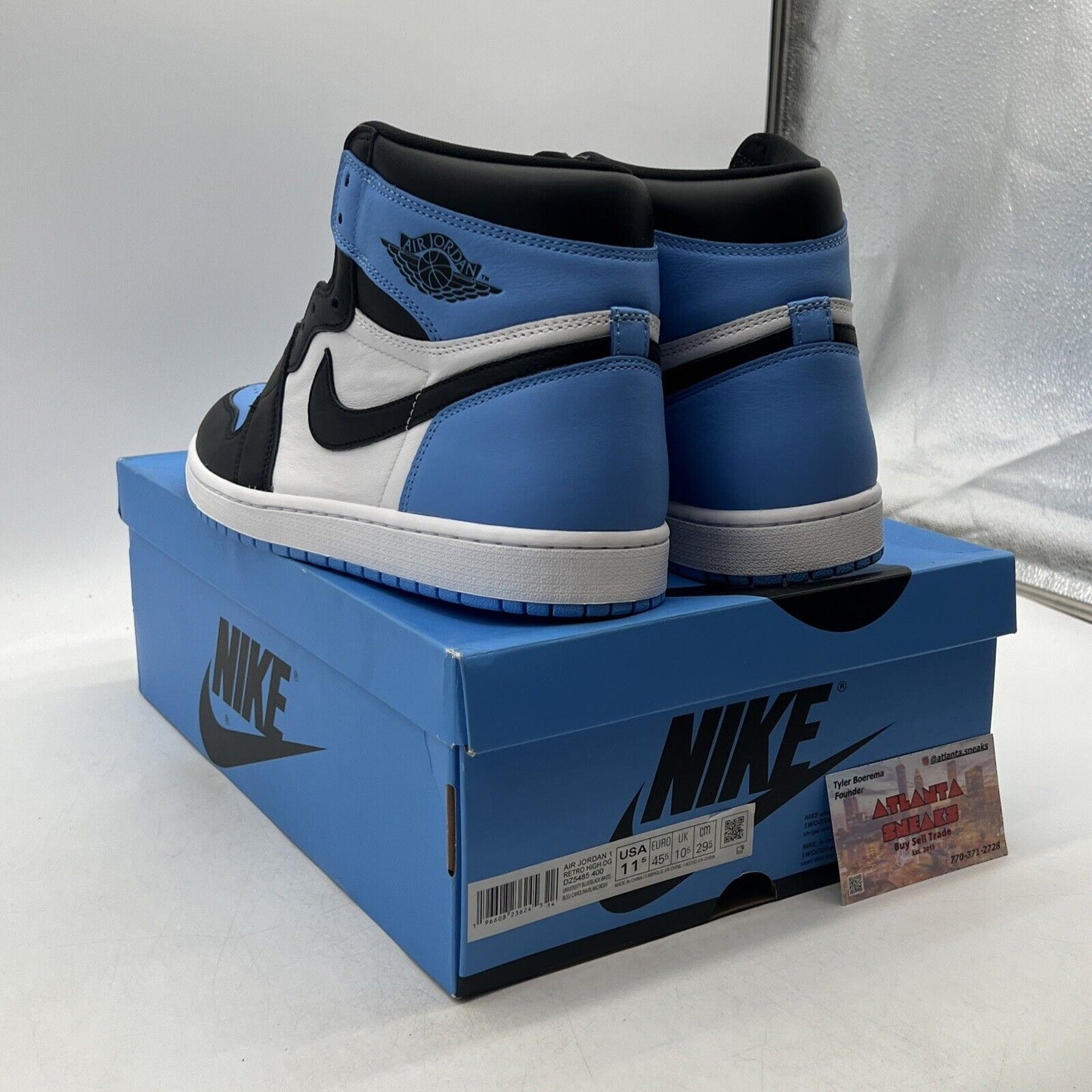 Size 11.5 - Jordan 1 Retro OG High UNC Toe Black White Leather (DZ5485-400)