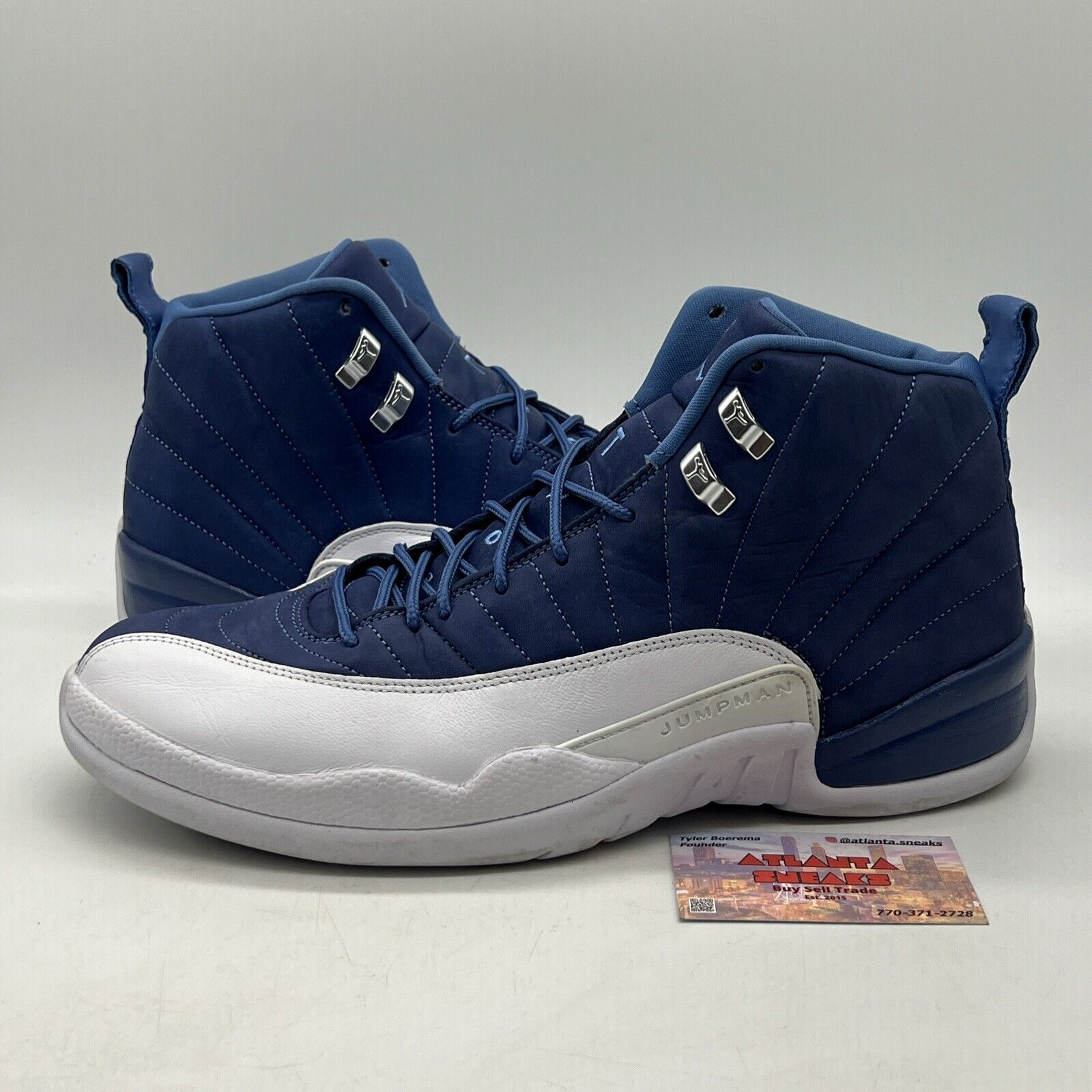 Size 13 - Jordan 12 Retro Indigo 2020 Navy White Leather (130690-404)