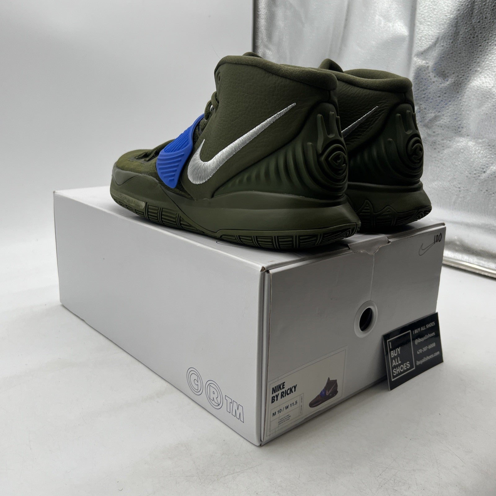 Size 10 -Nike iD By You Kyrie 6 Air Kyreezy Green White Blue (CT1019-991)