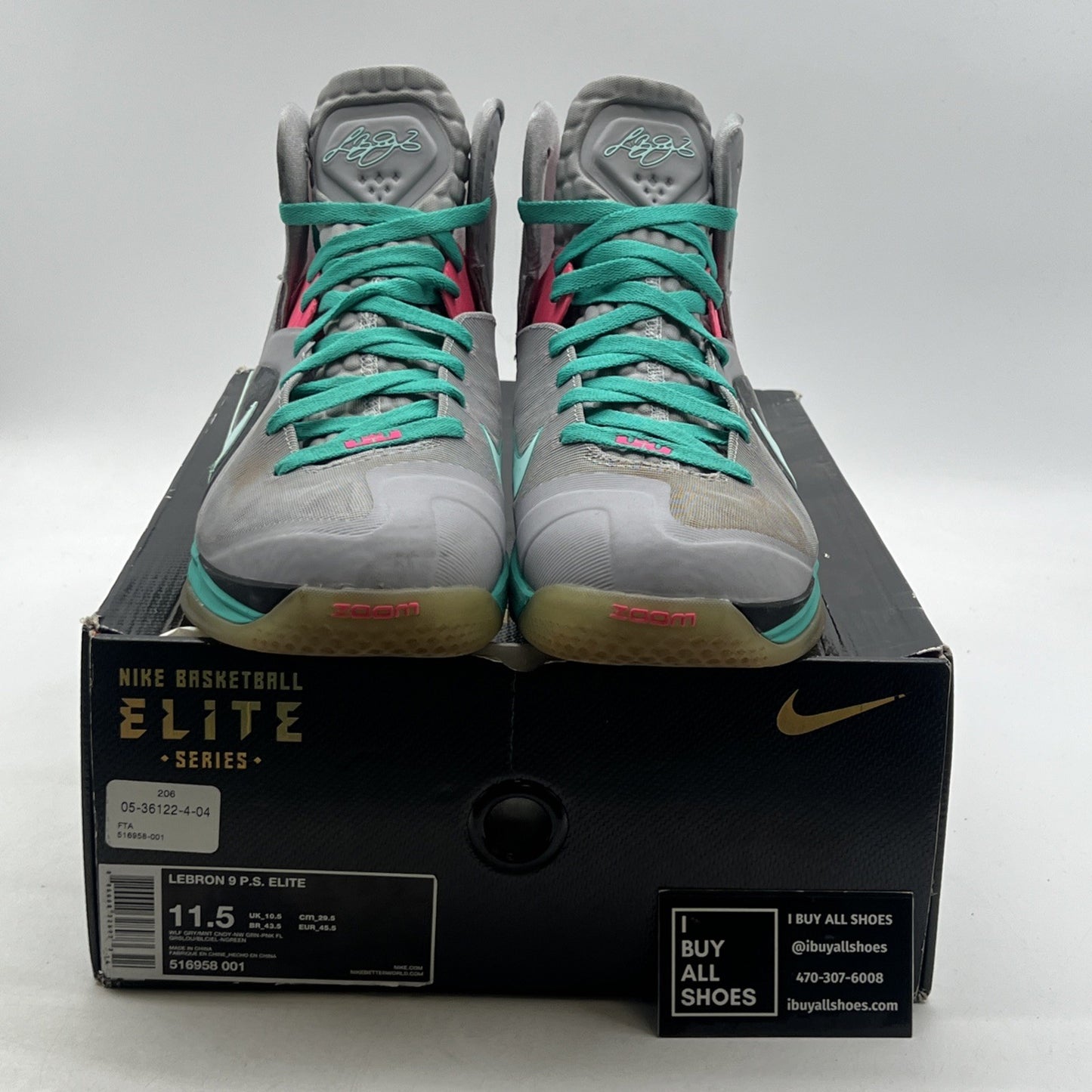 Size 11.5 - Nike LeBron 9 P.S. Elite South Beach (516958-001)