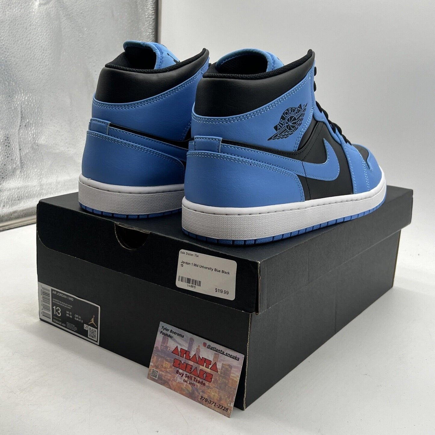 Size 13 - Air Jordan 1 Mid University Blue Black White (DQ8426-401)