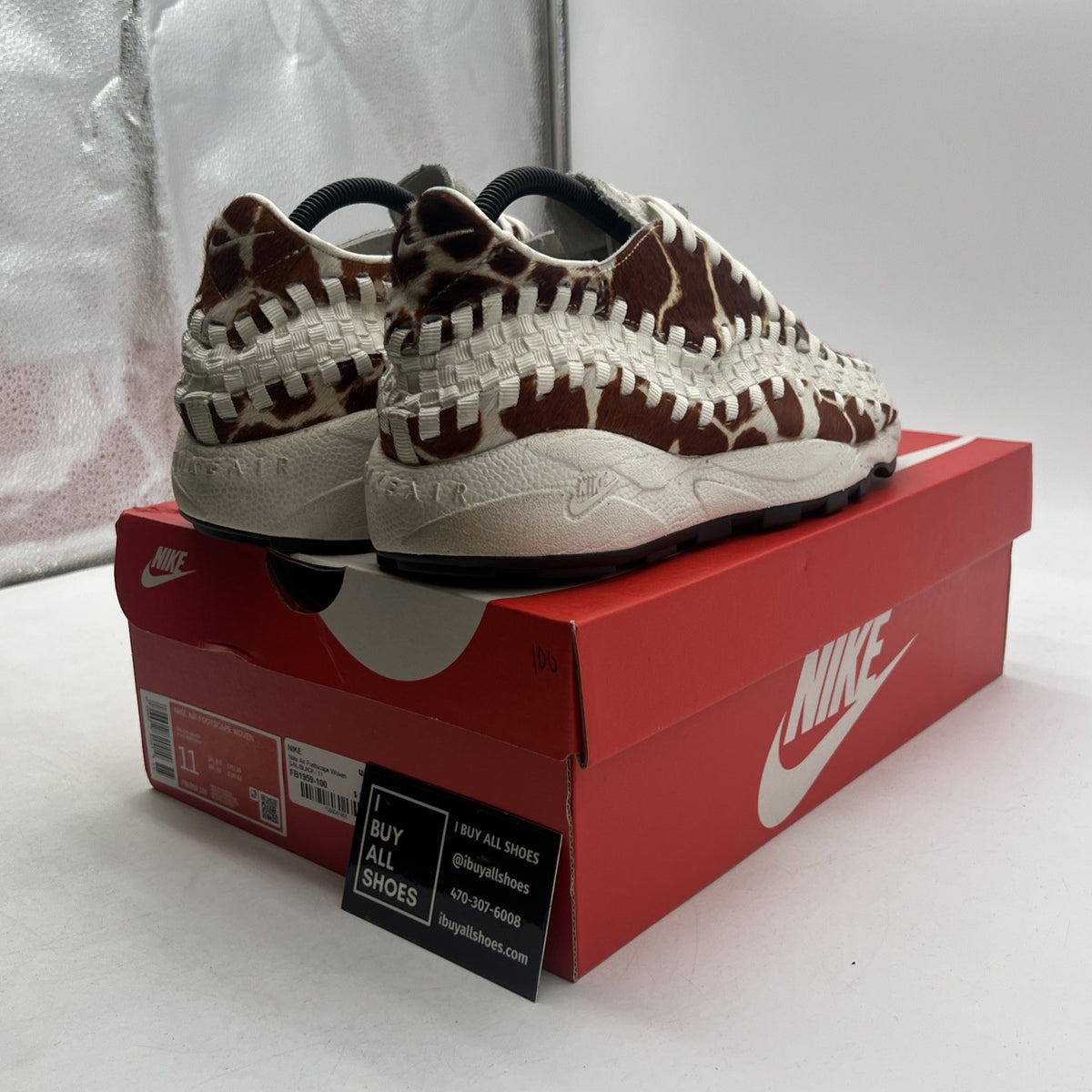 Size 11 - Nike Air Footscape Woven Cow Print W (FB1959-100)