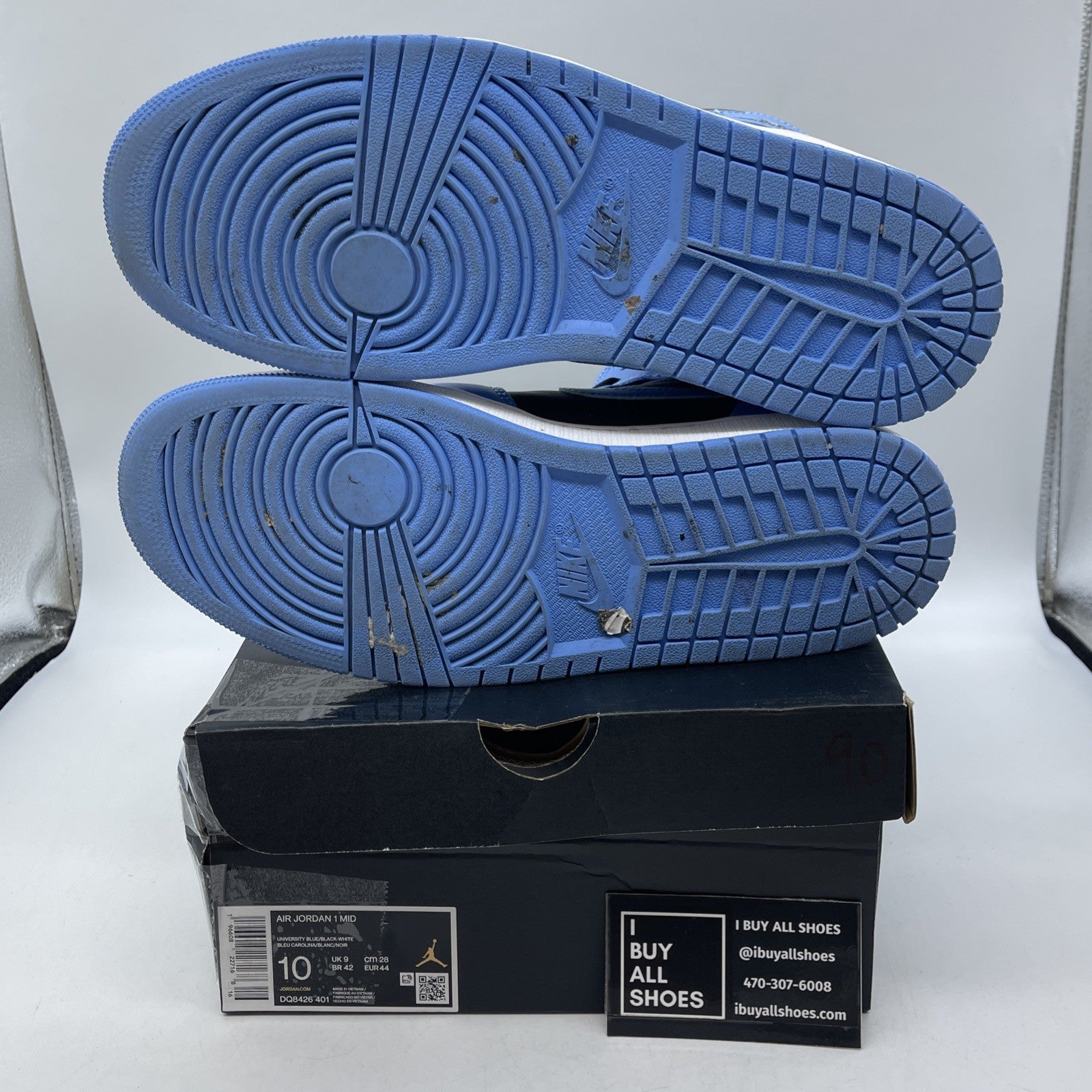 Size 10 - Air Jordan 1 Mid University Blue Black White Leather (DQ8426-401)