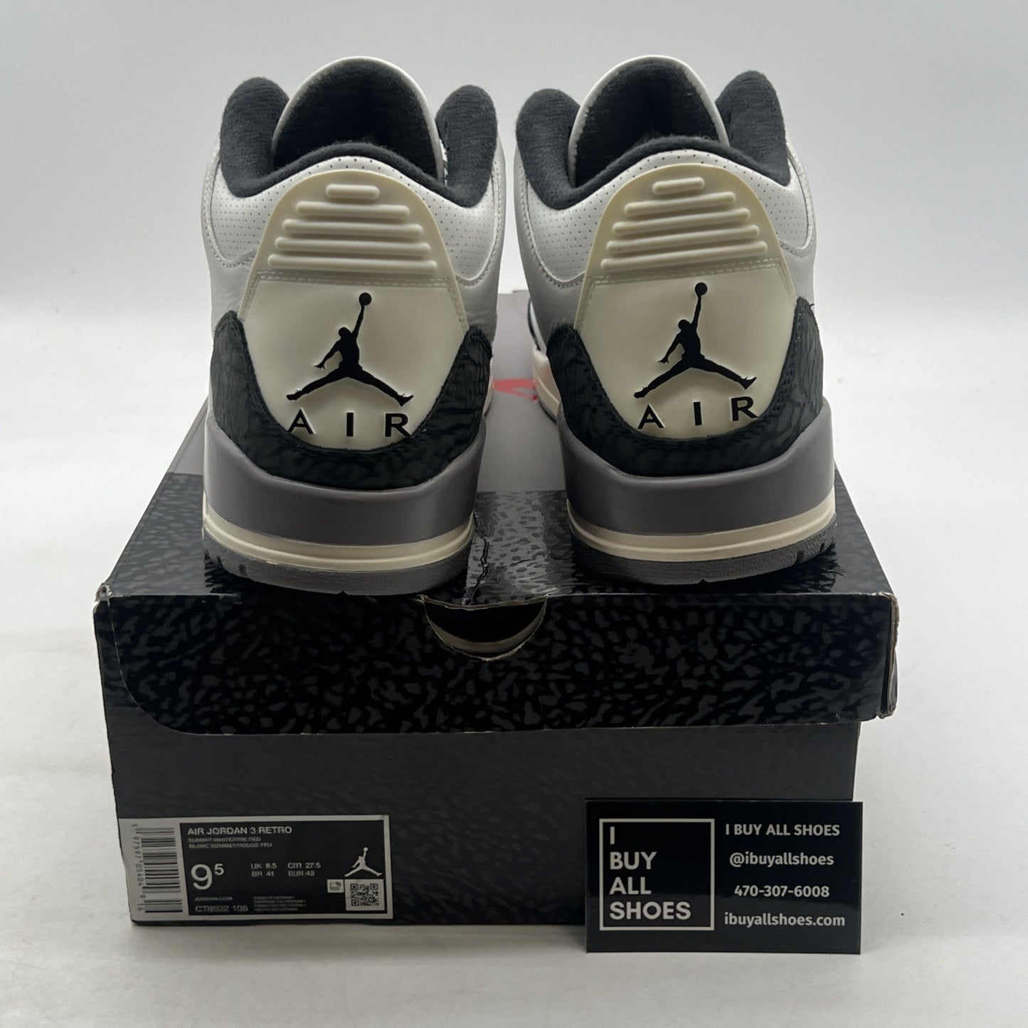 Size 9.5 - Air Jordan 3 Retro Cement Grey (CT8532-106)