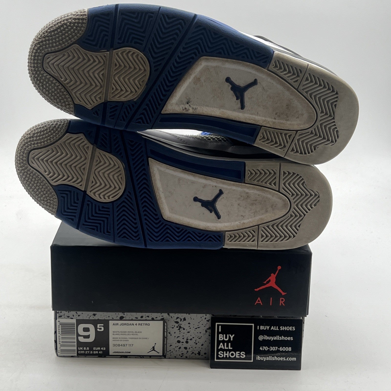 Size 9.5 - Air Jordan 4 Retro Mid Motorsports (308497-117)