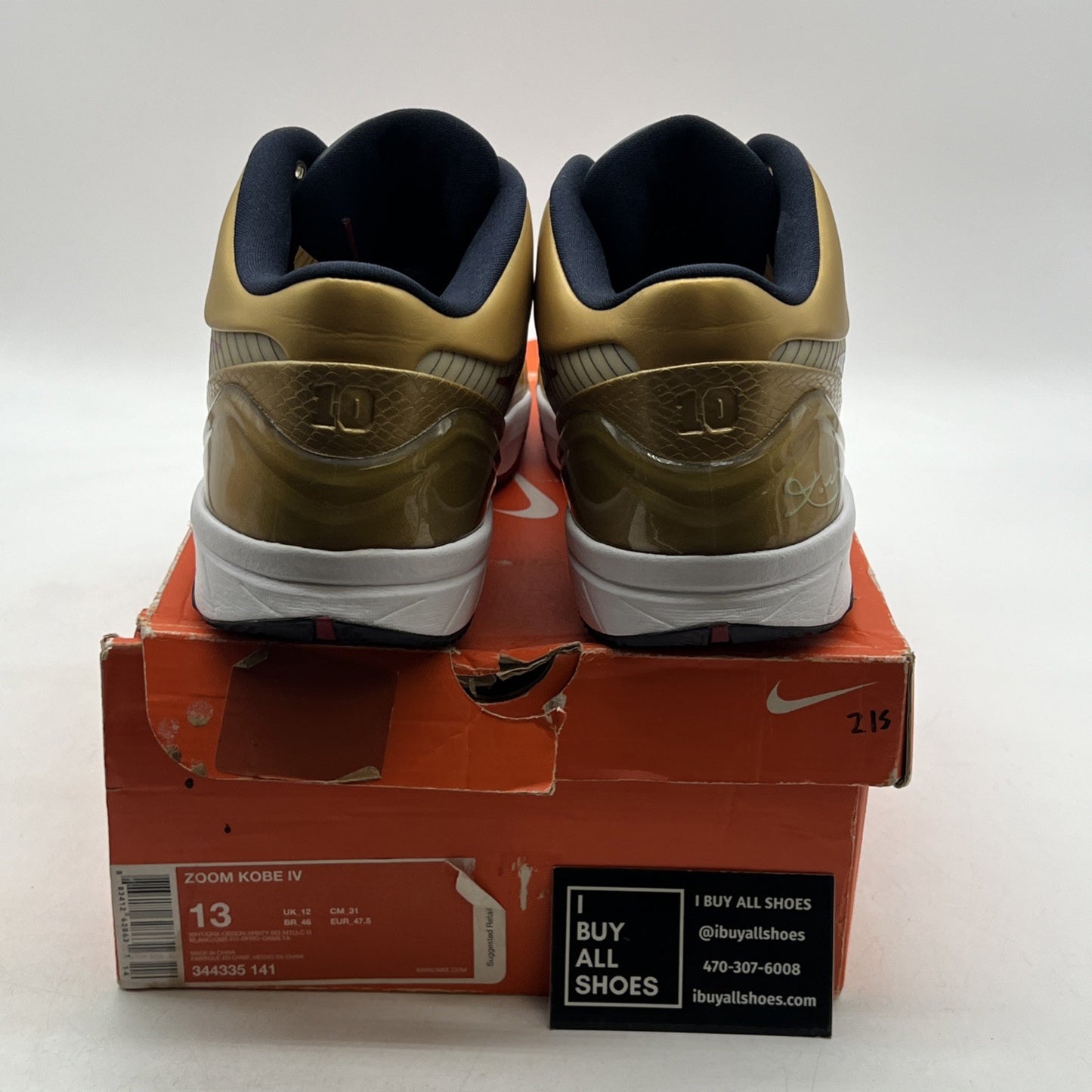 Size 13 - Nike Zoom Kobe 4 Gold Medal (344335-141)