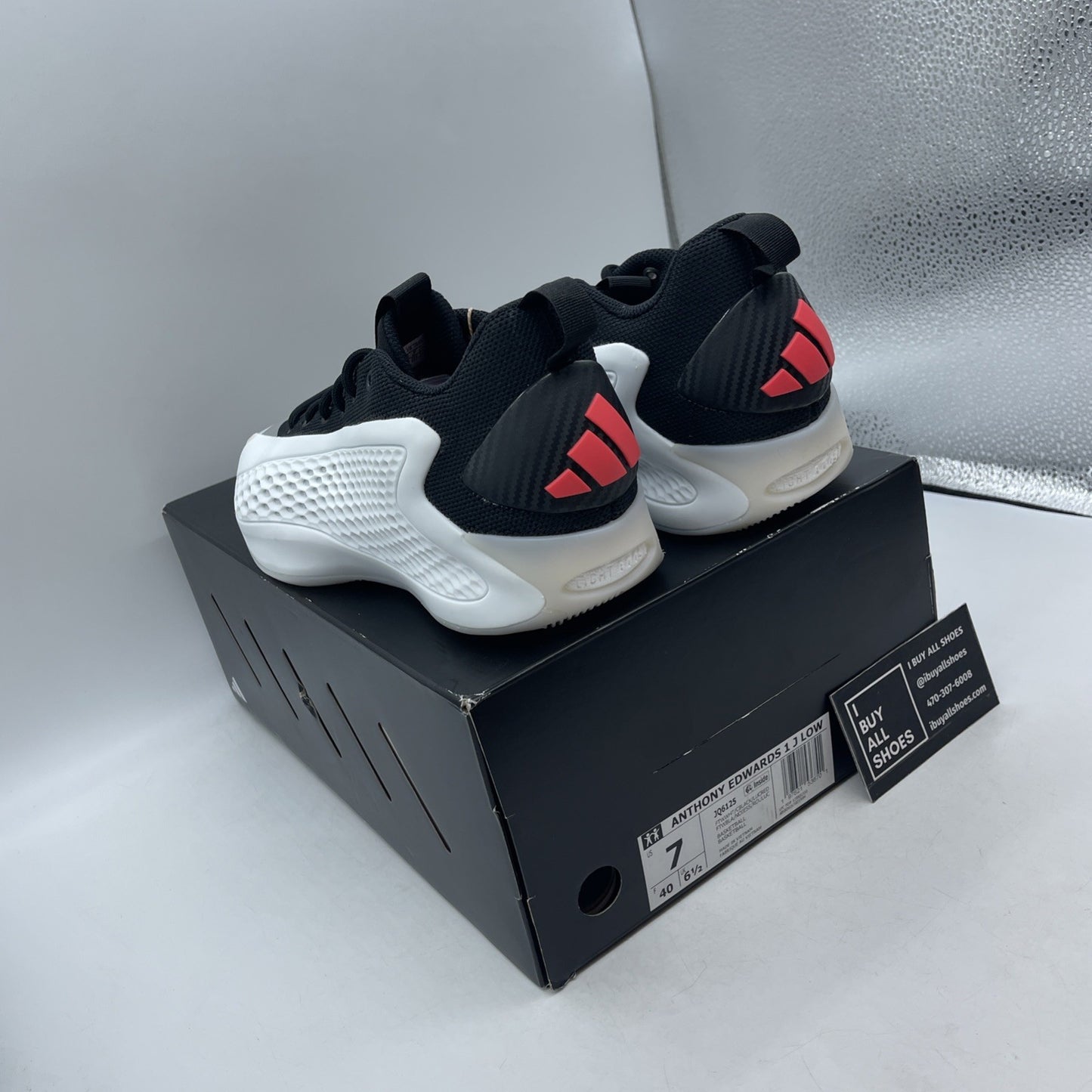 Size 7 - Adidas AE 1 Anthony Edwards LOW White Black Stormtrooper (JQ6140)