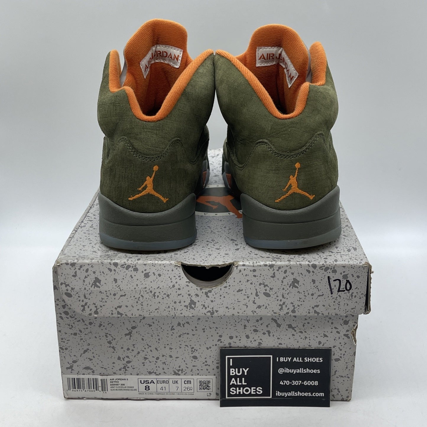 Size 8 - Air Jordan 5 Retro 2024 Olive Orange Suede (DD0587-308)