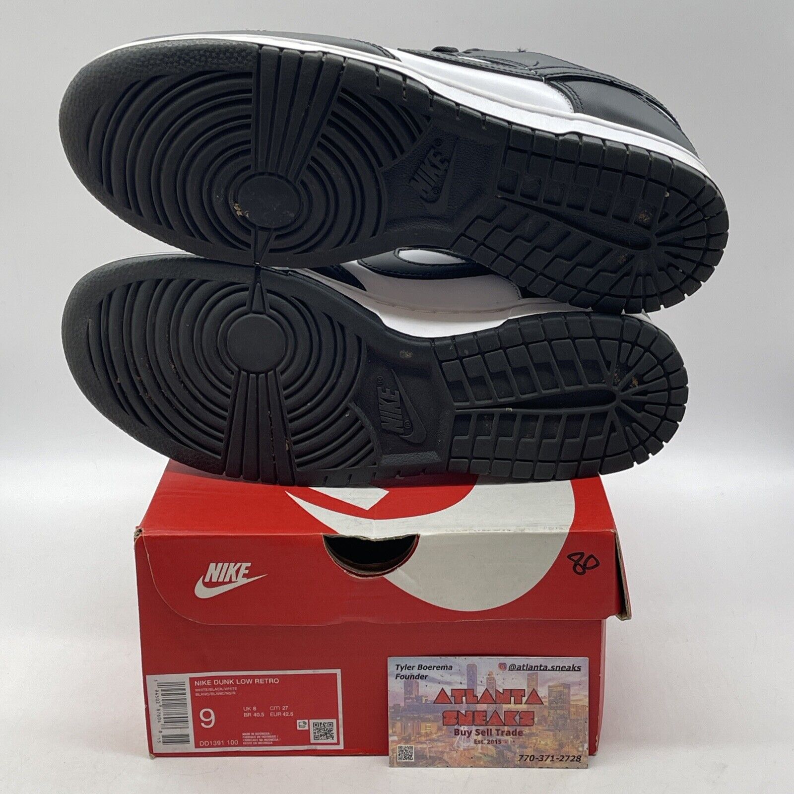 Size 9 - Nike Dunk Low Black White Leather (DD1391-100)