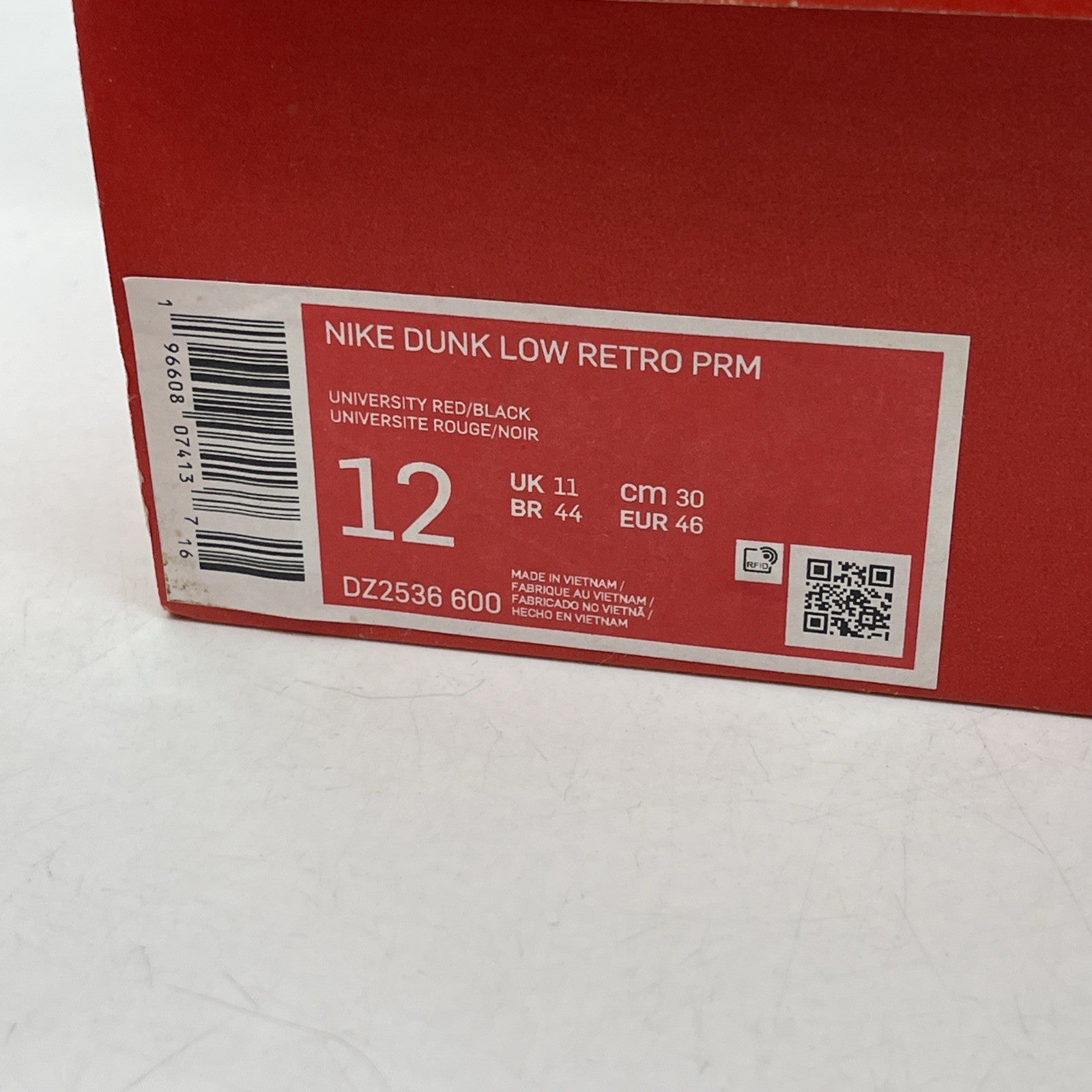 Size 12 - Nike Dunk Low Split Chicago White Red Black Leather (DZ2536-600)