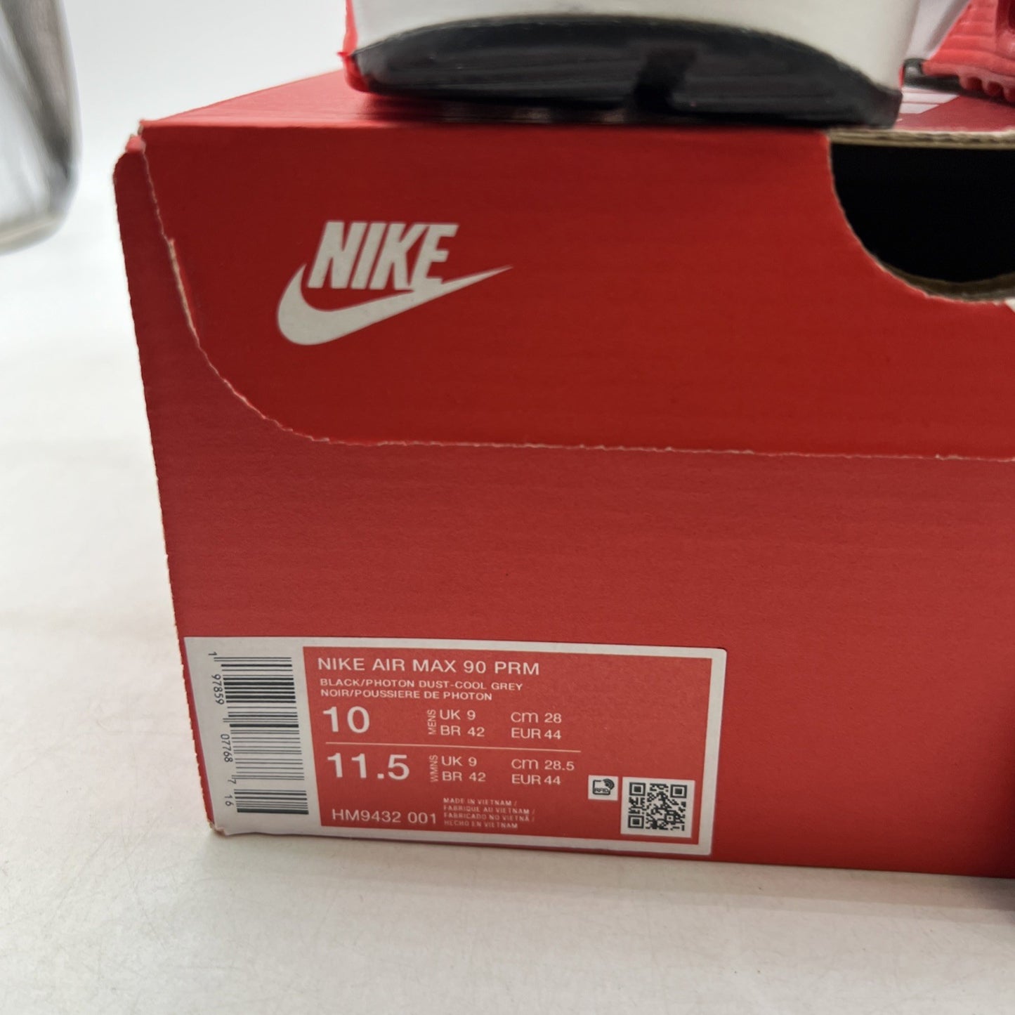 Size 10 - Nike Air Max 90 Premium Carbon Fiber Infrared (HM9432-001)