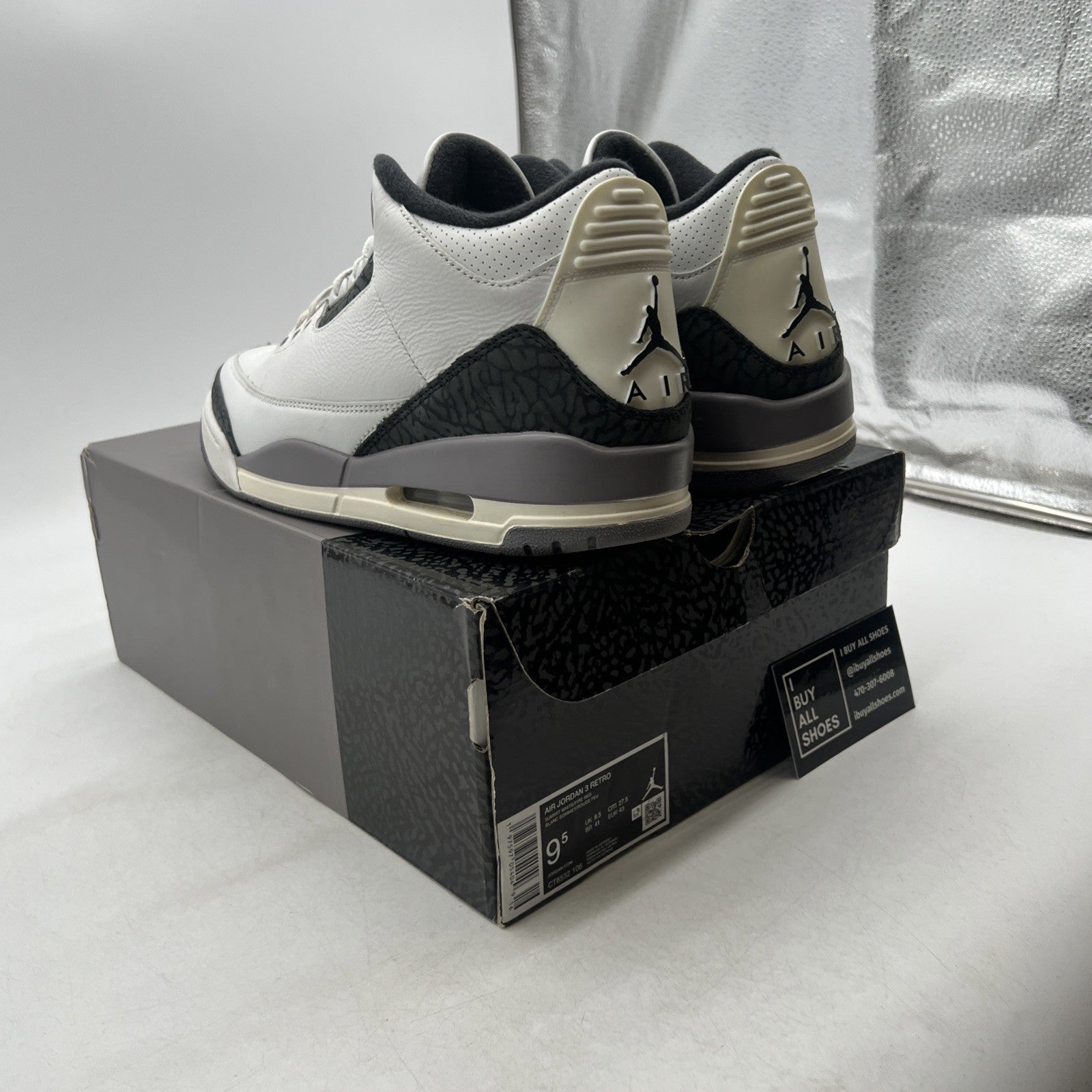 Size 9.5 - Air Jordan 3 Retro Cement Grey (CT8532-106)