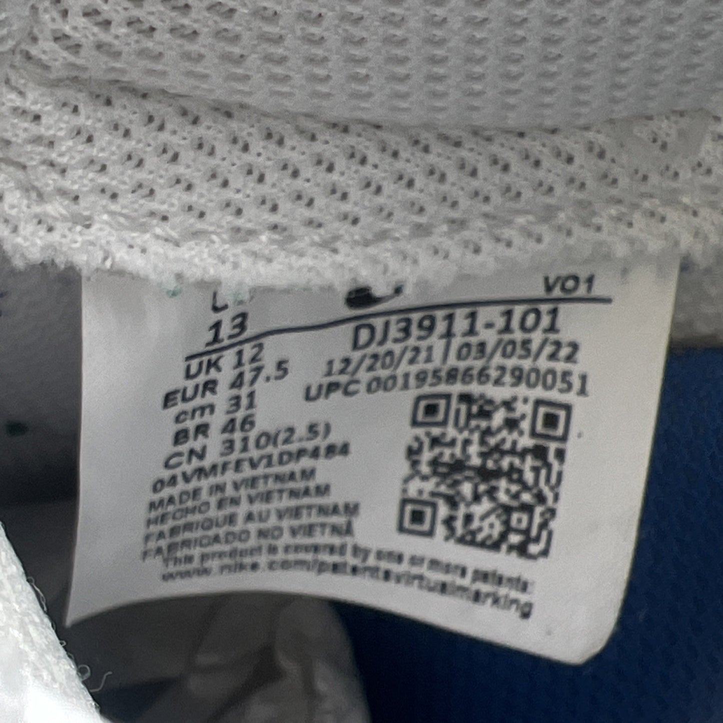 Size 13 -Nike Air Force 1 Low Color of the Month - White Royal Blue (DJ3911-101)