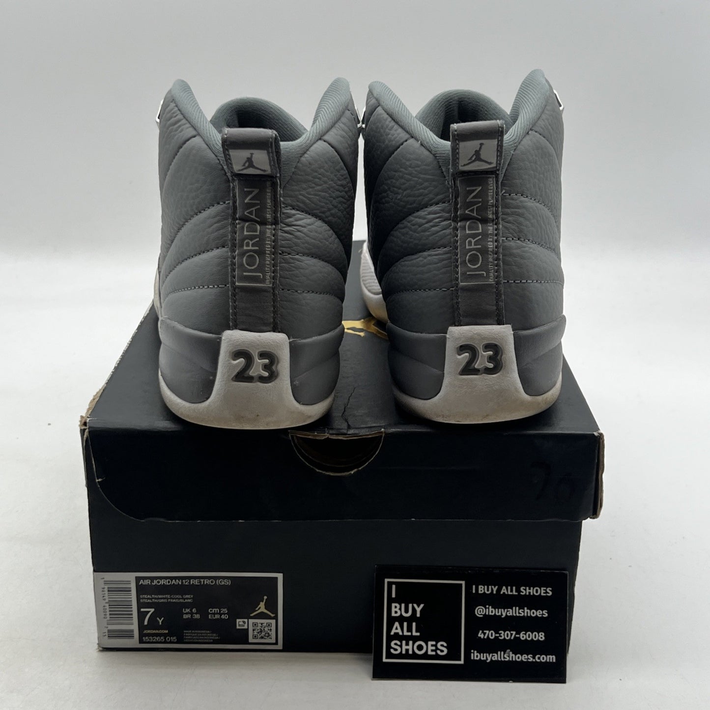 Size 7Y - Air Jordan 12 Stealth 2022 (153265-015)