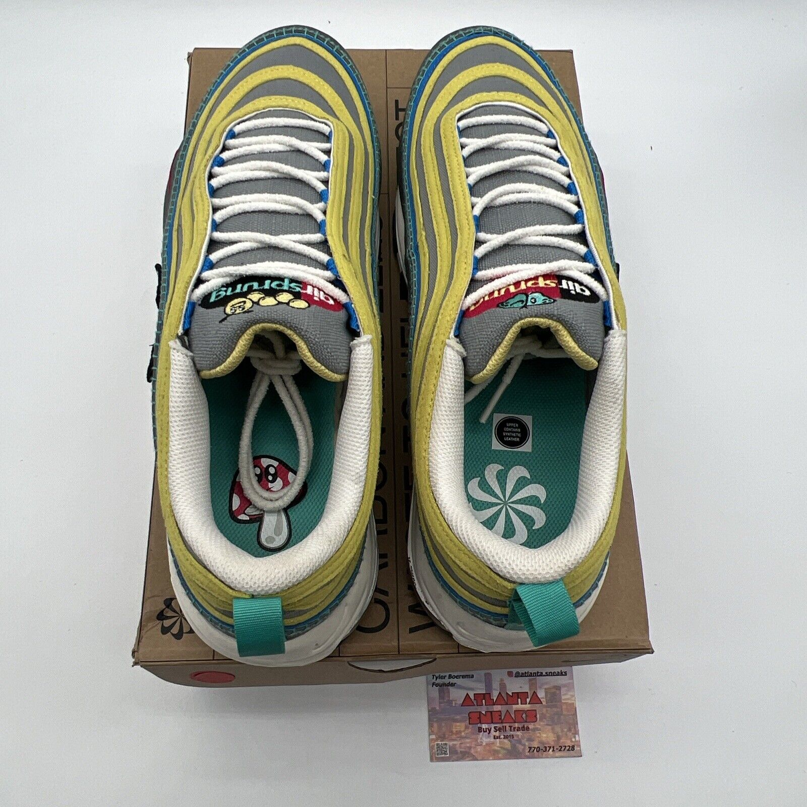 Size 13 - Nike Air Max 97 Air Sprung Yellow Grey White Pink Leather (DH4759-001)