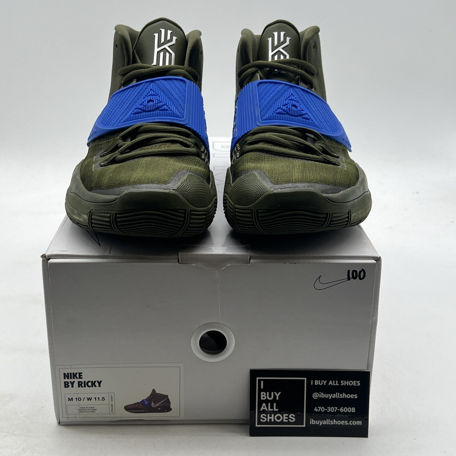 Size 10 -Nike iD By You Kyrie 6 Air Kyreezy Green White Blue (CT1019-991)