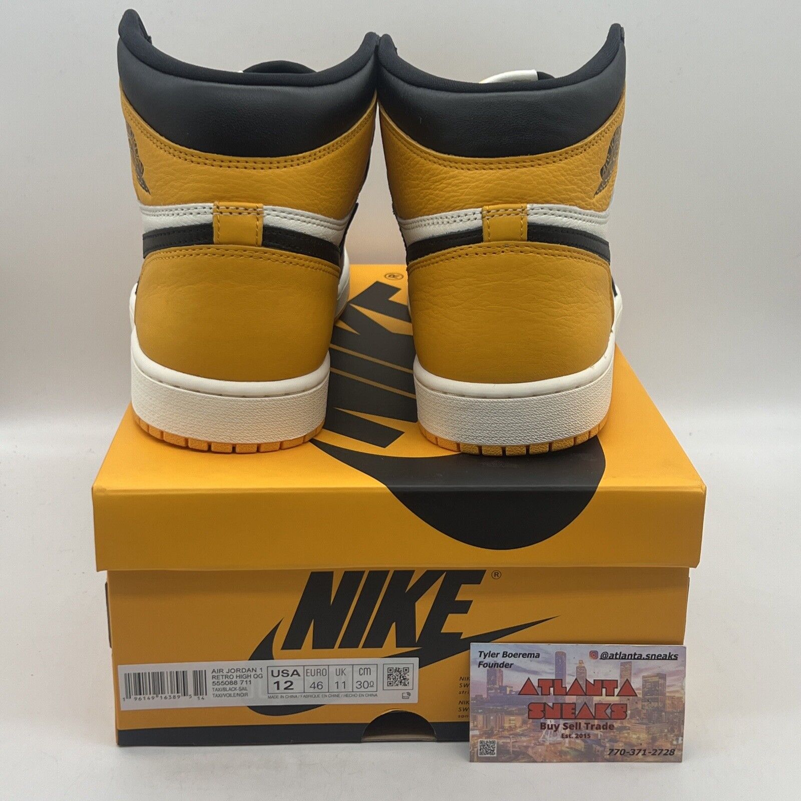 Size 12 - Jordan 1 Retro OG High Yellow Toe Brand New Og All
