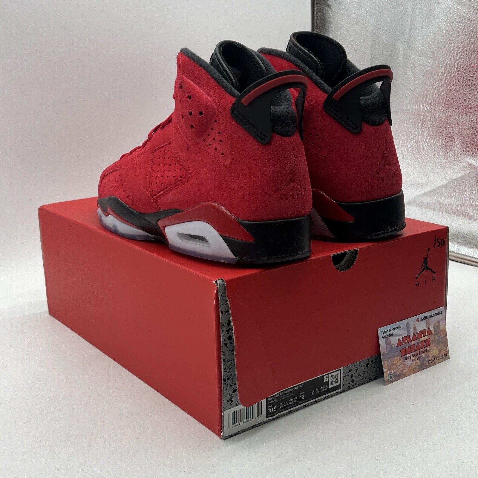 Size 10.5 - Air Jordan 6 Retro Toro Bravo Black Red Suede (CT8529-600)