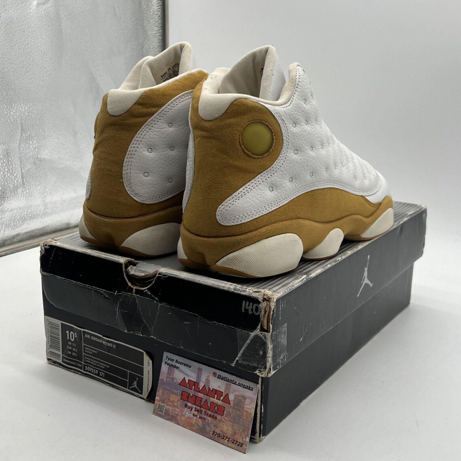 Size 10.5 - Air Jordan 13 Retro 2004 Wheat White Leather Suede (309259-171)