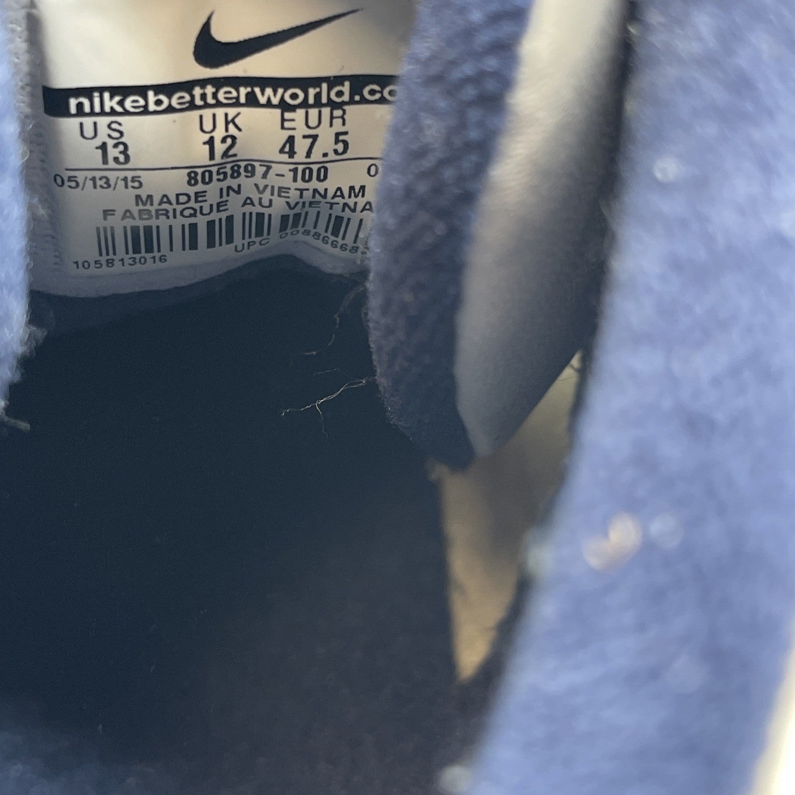 Size 13 - Nike Air Max Sensation White Navy (805897-100)