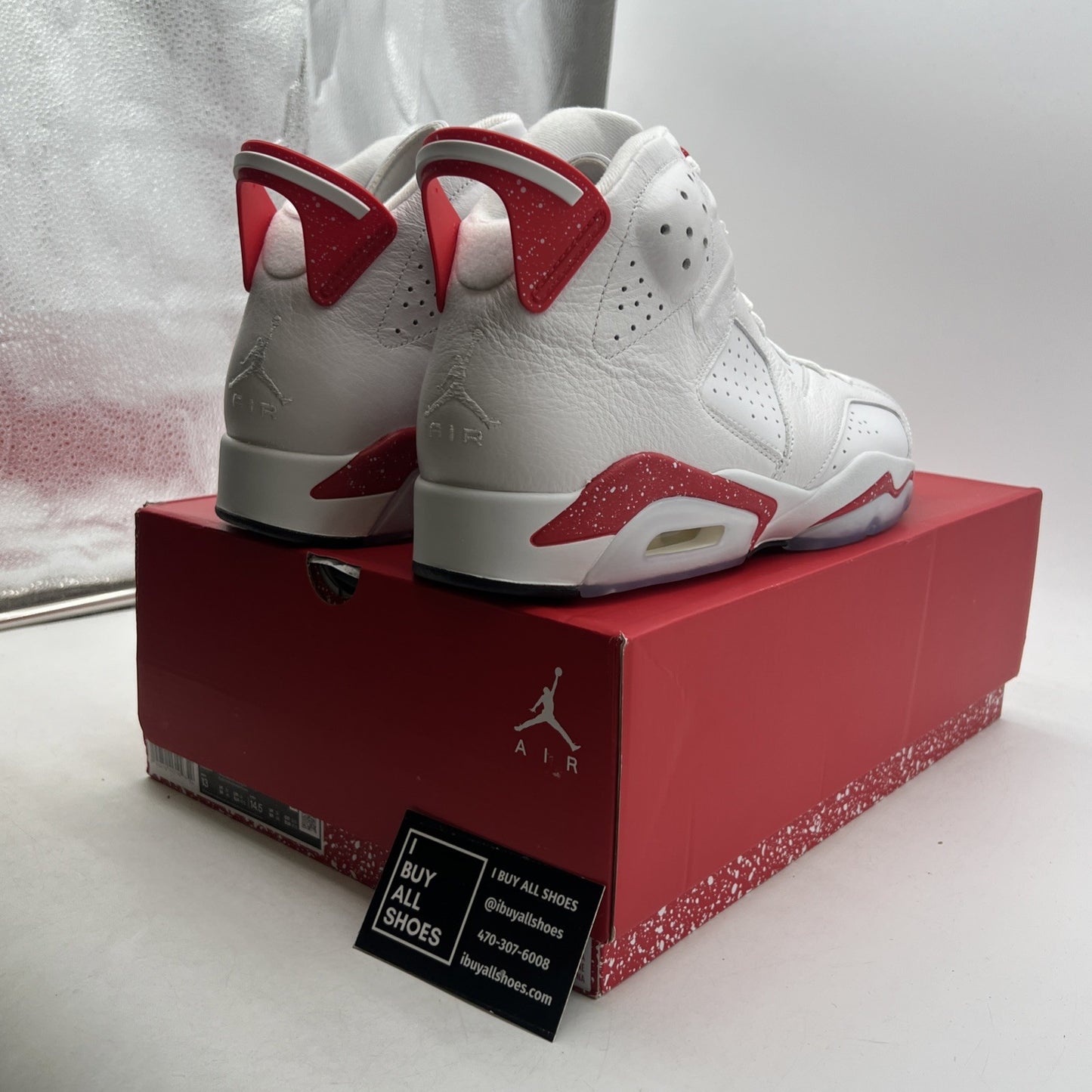 Size 13 - Air Jordan 6 White and University Red 2022 (CT8529-162)
