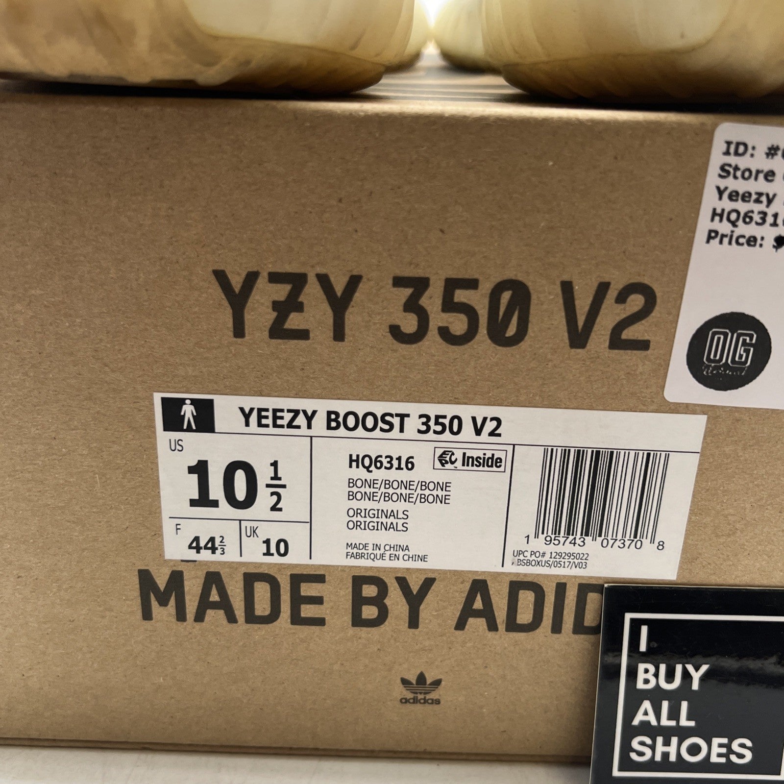 Size 10.5 - adidas Yeezy Boost 350 V2 Low Bone (HQ6316)