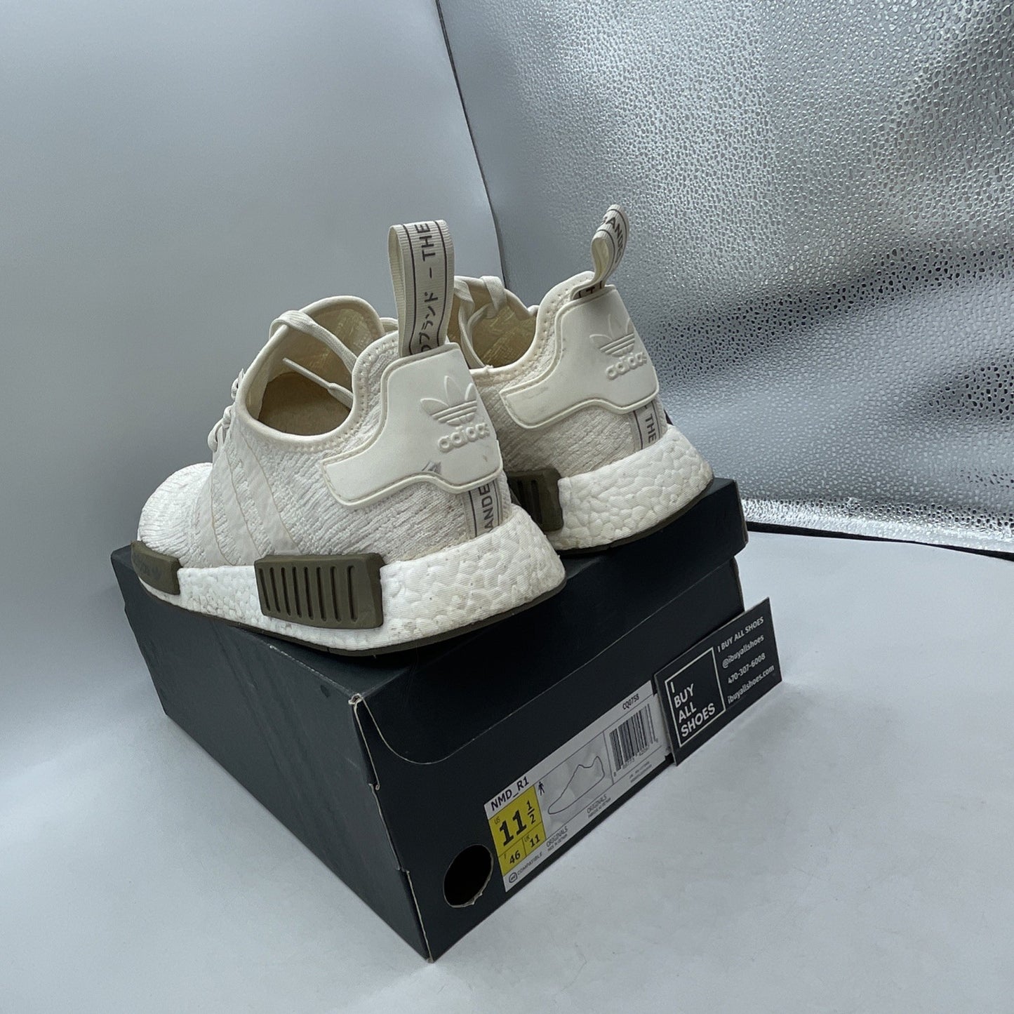 Size 11.5 - Adidas Champs Sports x NMD_R1 Chalk and Olive (CQ0758)