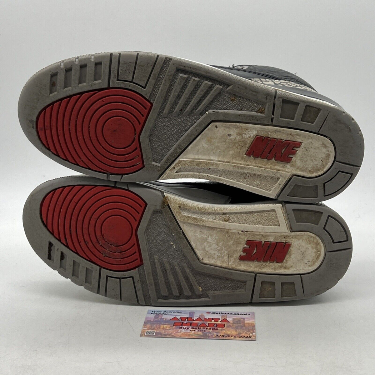 Size 8 - Jordan 3 Retro OG Mid Black Cement Red Leather (854262-001)