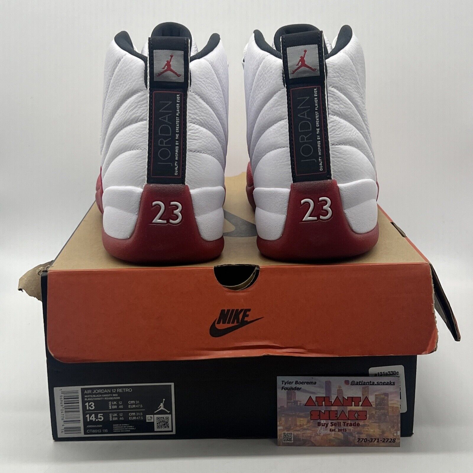 Size 13 - Jordan 12 Retro 2023 Mid Cherry White Red Black Leather (CT8013-116)