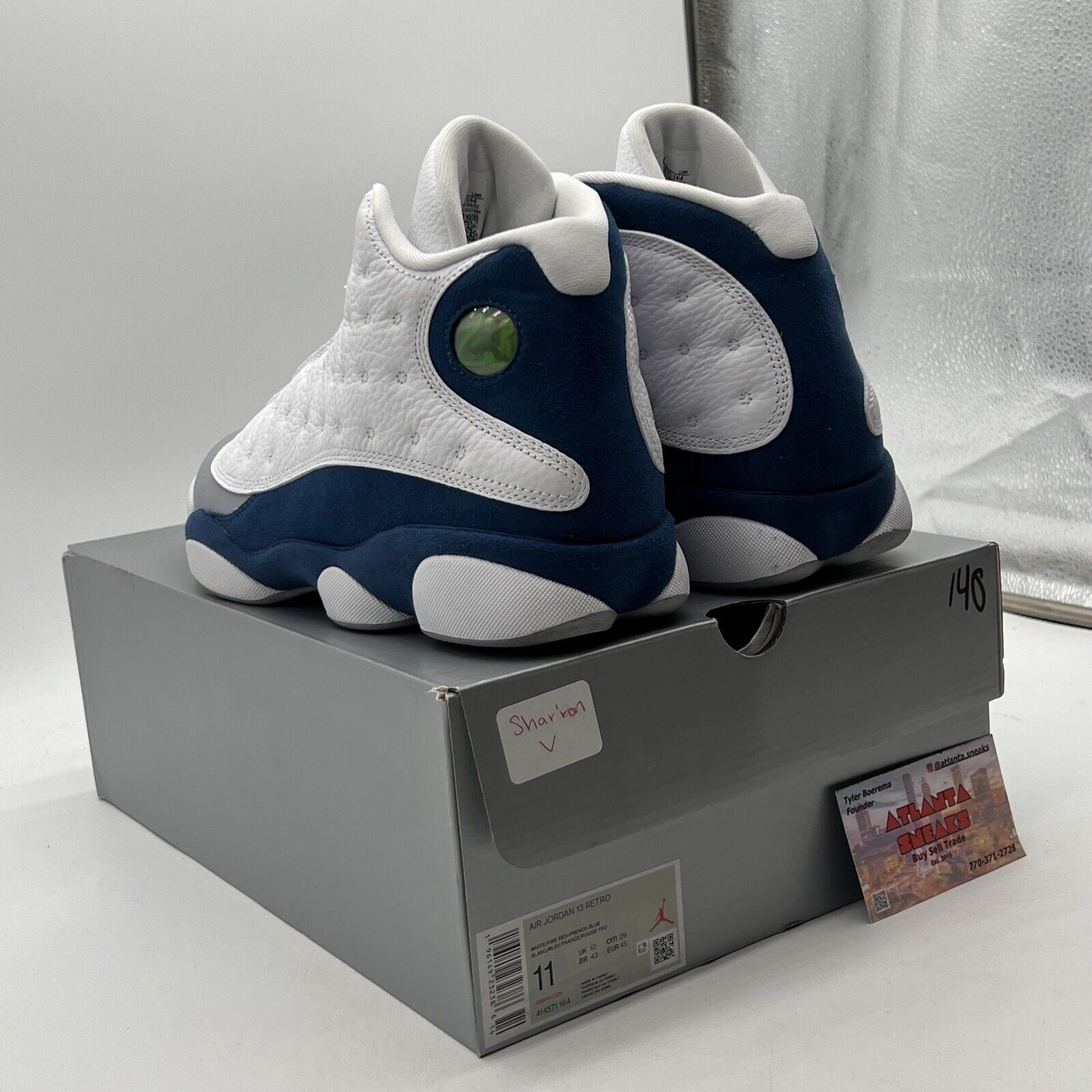 Size 11 - Jordan 13 Retro Mid French Blue White Grey Suede Leather (414571-164)