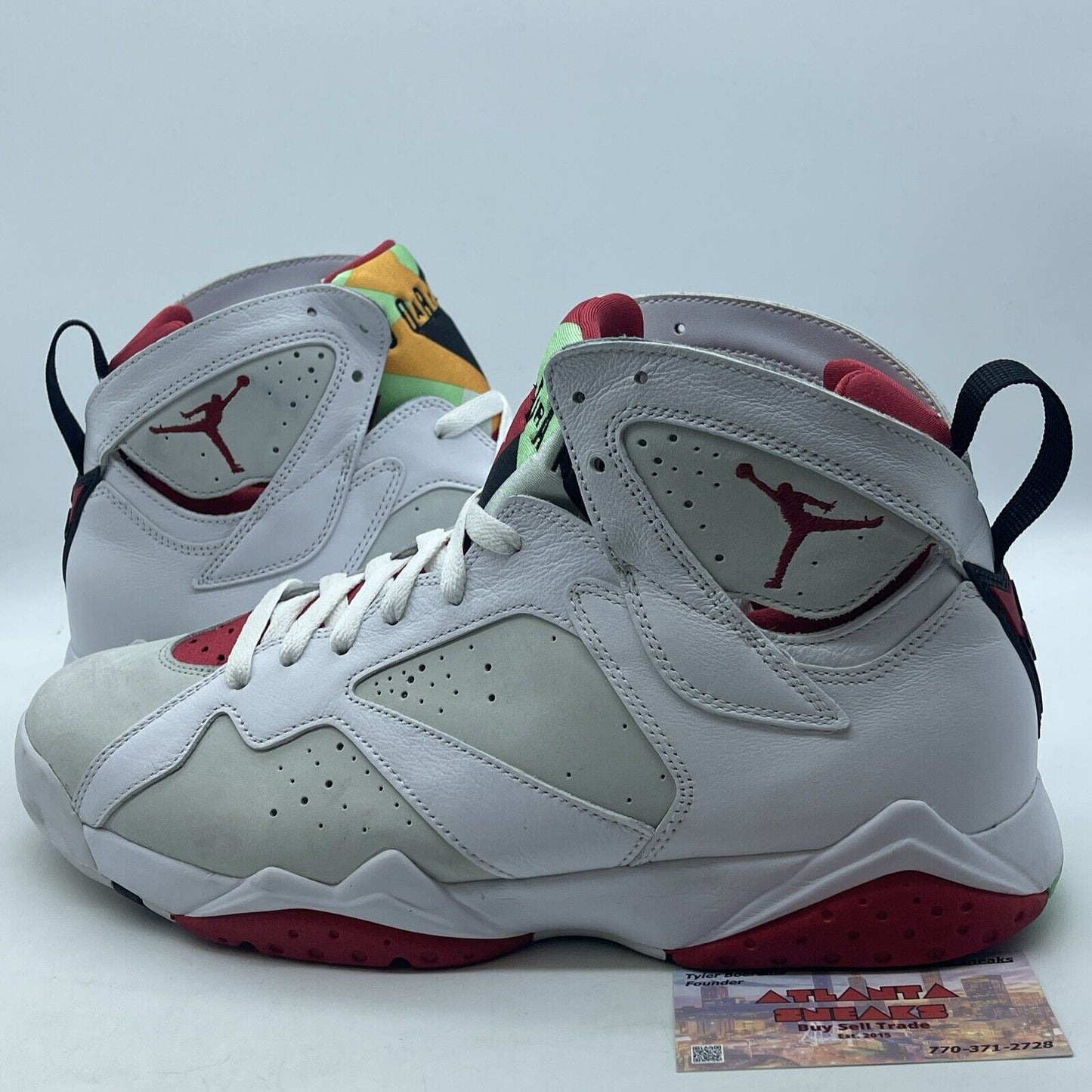 Size 11 - Air Jordan 7 Retro 2015 Hare White Red Purple Green (304775-125)