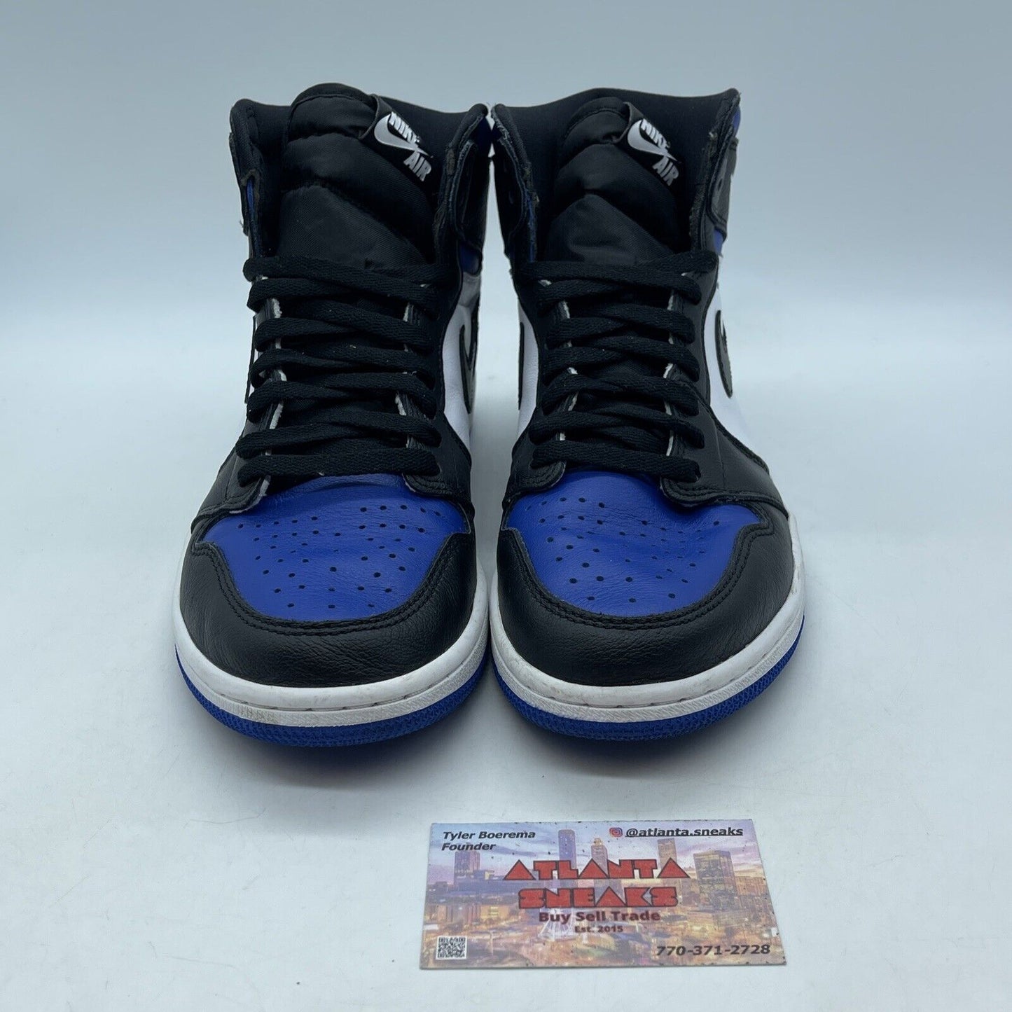 Size 8.5 - Jordan 1 Retro OG High Royal Toe Black White Leather (555088-041)