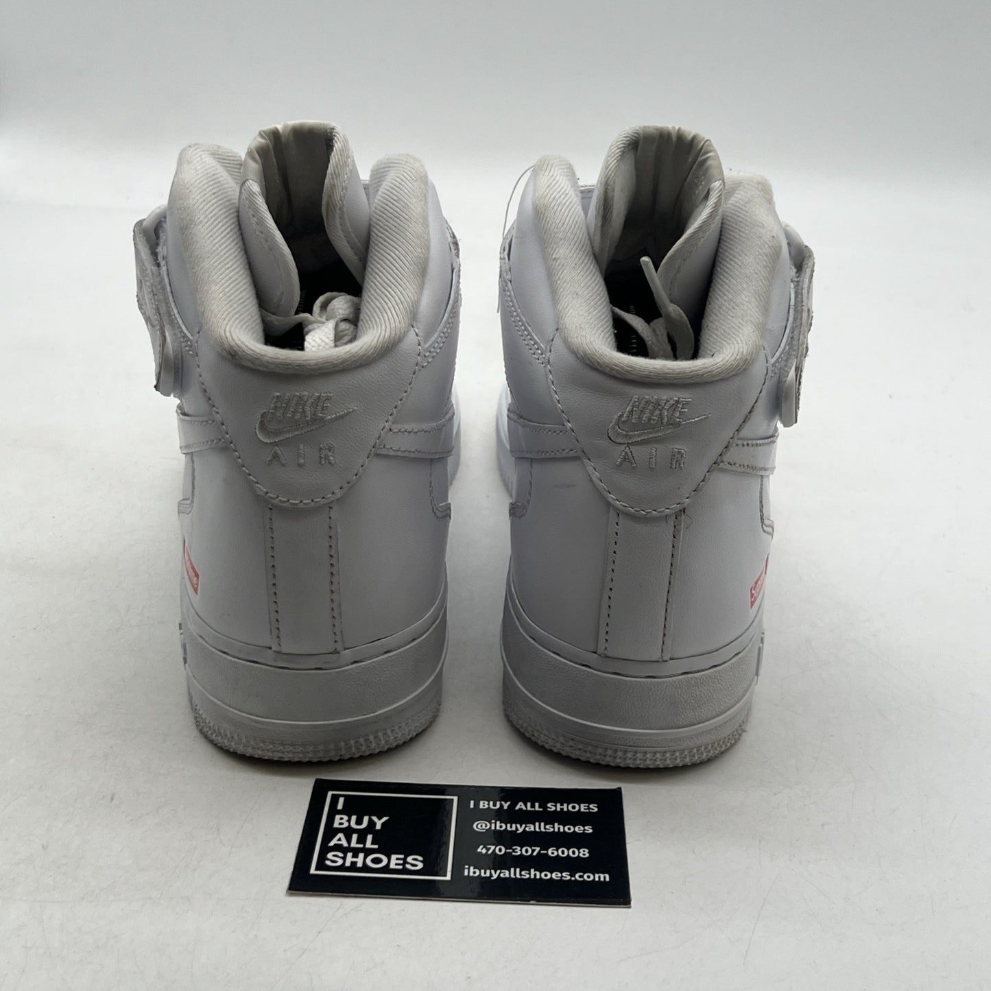 Size 10 - Nike Supreme x Air Force 1 Mid Box Logo - Triple White (FZ8784-100)